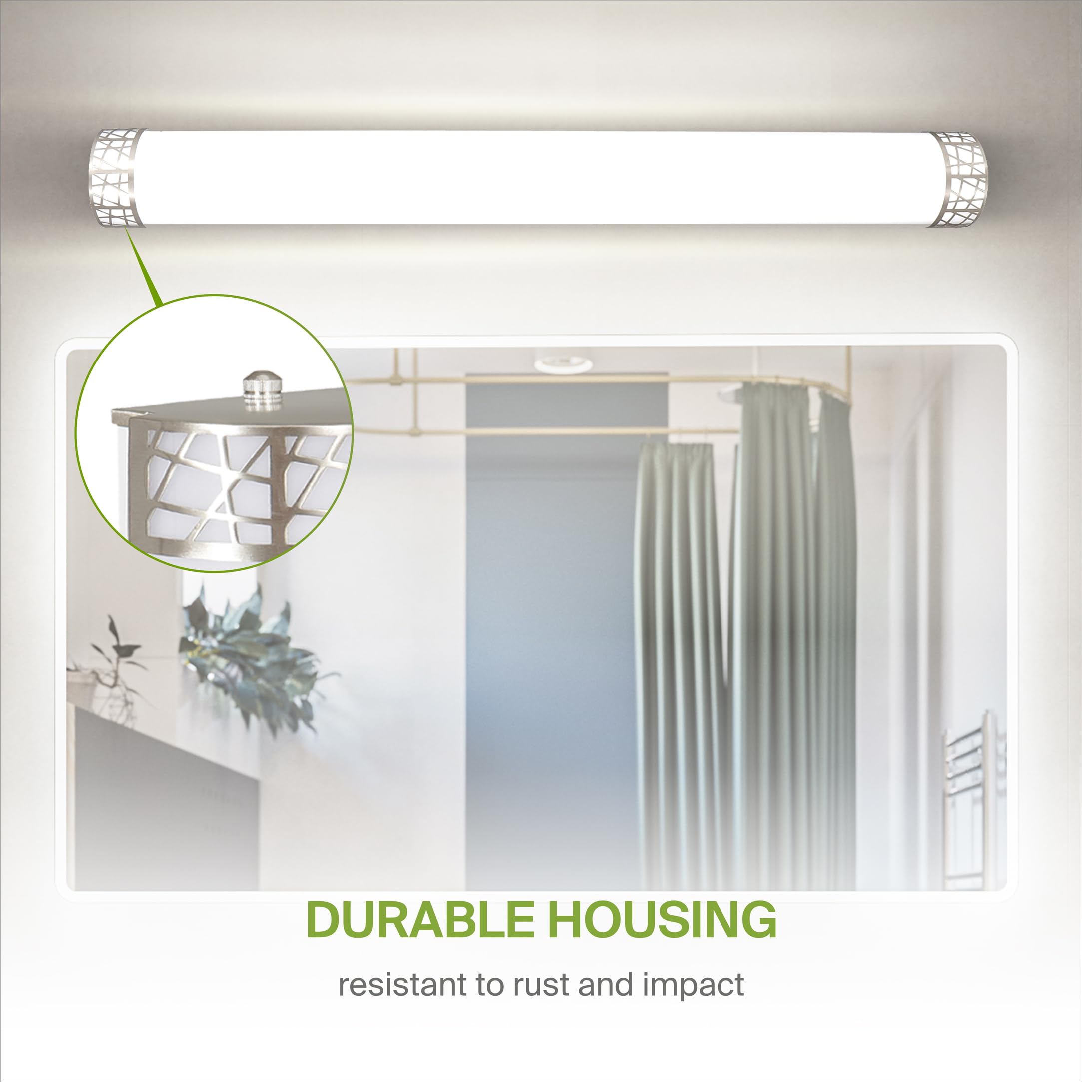 ASD 48 Inch LED Bathroom Vanity Light - Modern Dimmable Brushed Nickel - 2 Pack - Steel & Acrylic