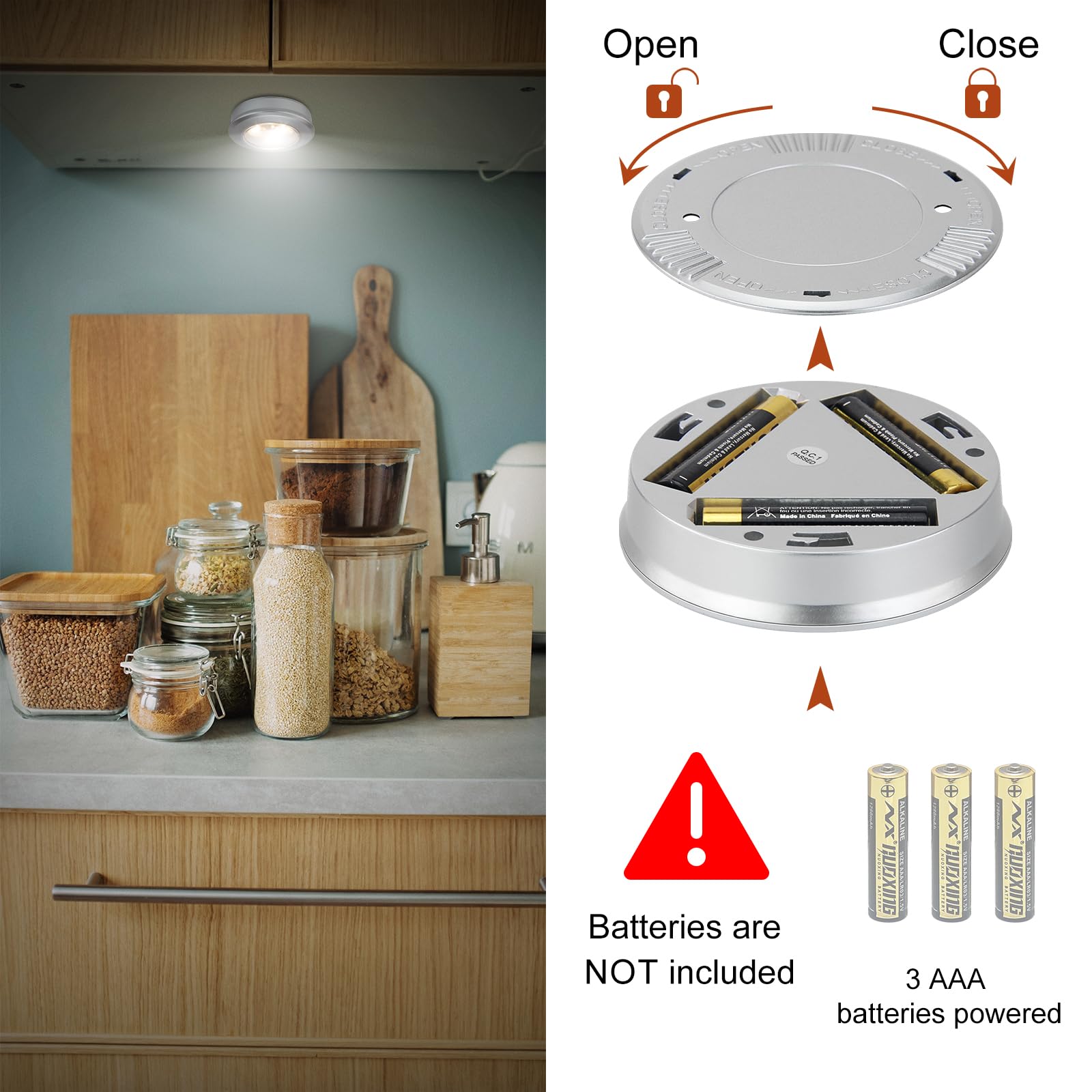 Luxsway Puck Light, Led Tap Light Push Lights, Battery Operated Stick On Night Light, Portable Under Cabinet Lights And Counter