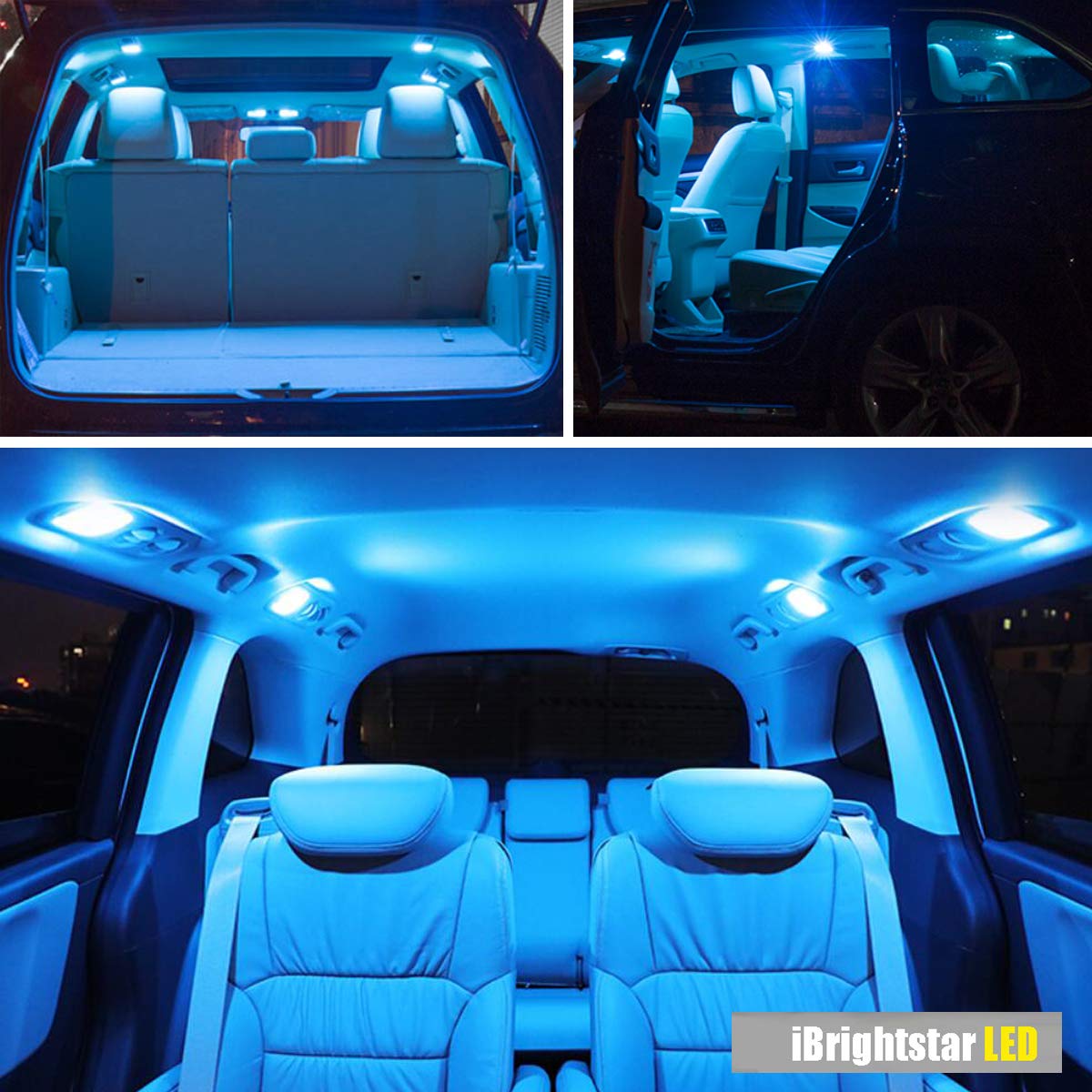 iBrightstar T10 LED Bulbs, Extremely Bright Wedge Lights for Car Interior, Ice Blue, Model iBrightstar-T10-3030-3I