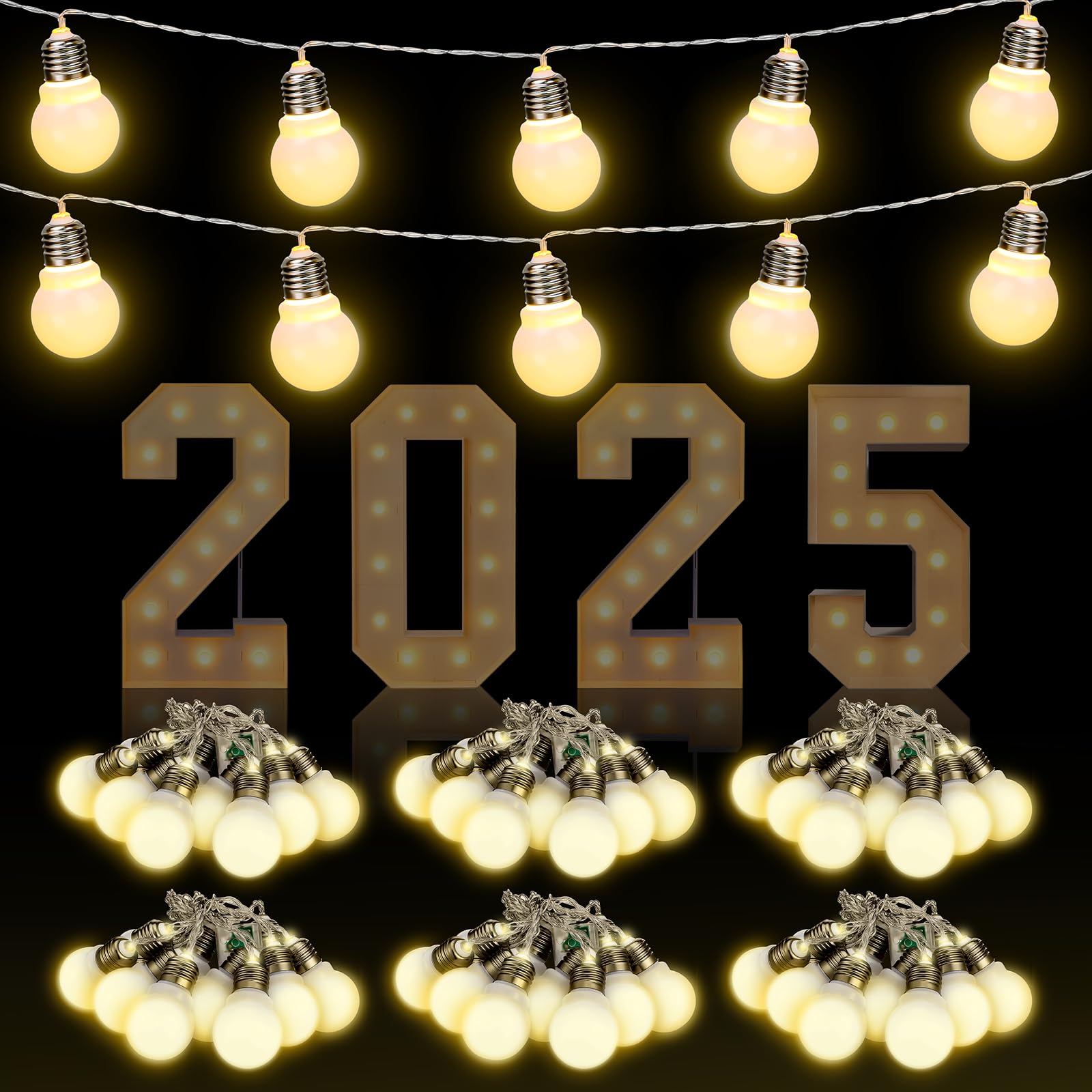 Retisee 6 Pcs Marquee Light String Bulbs13.8 ft Long for Marquee Letters Numbers 3 4 ft Tall Waterproof LED String Light for Ind