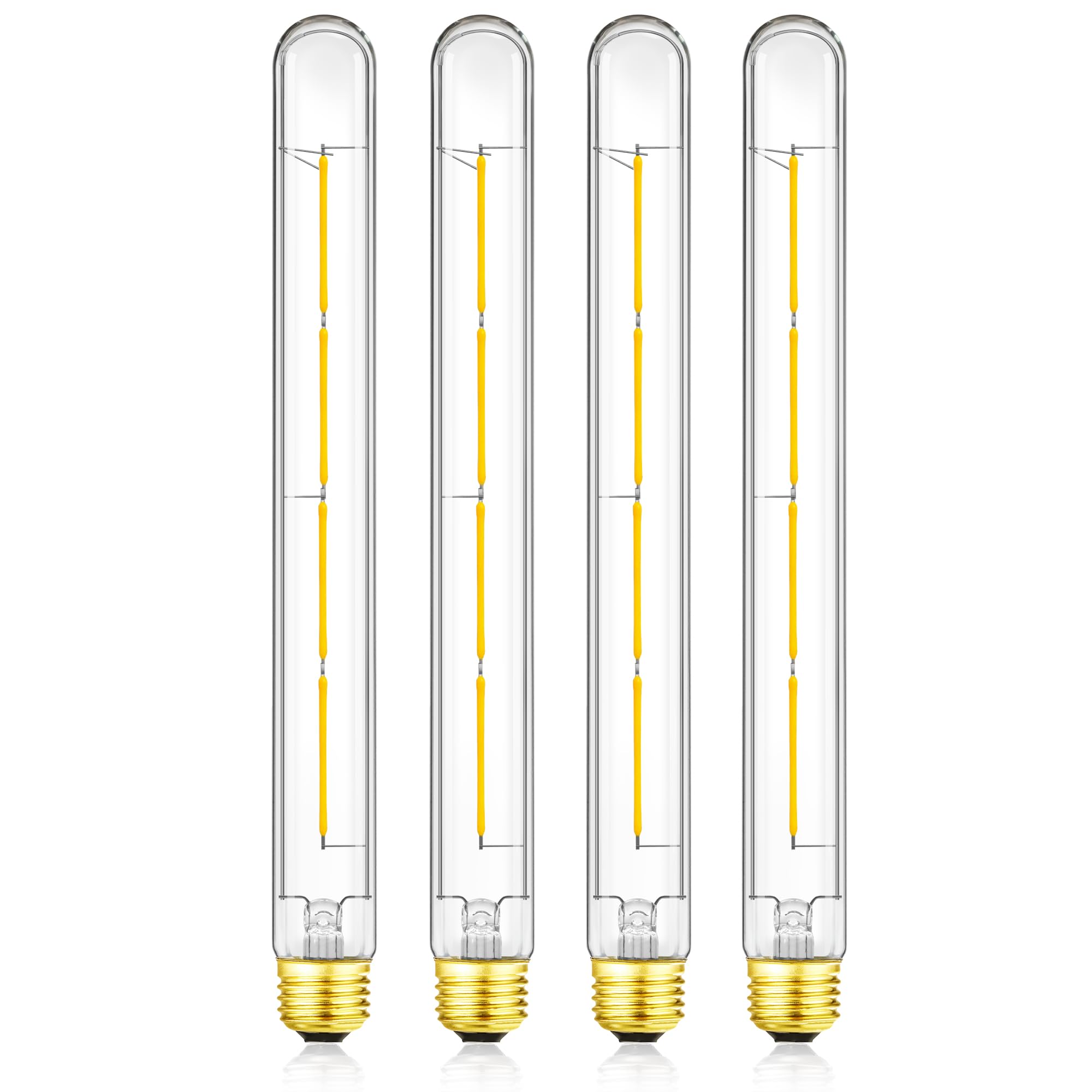XININSUN T300 LED Bulb, 100W Equivalent, Dimmable, Clear Glass, 11.8 Inch, 4 Pack, 3000K