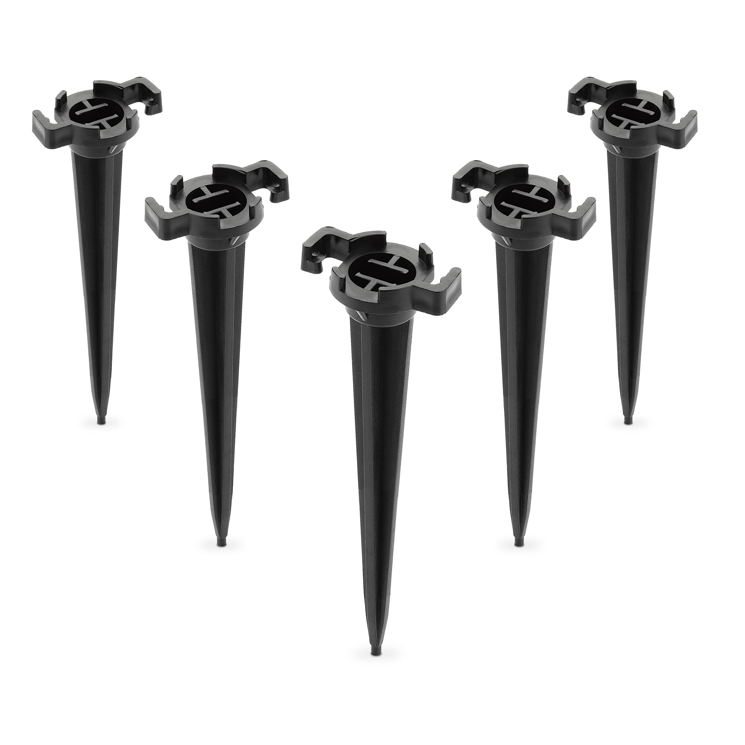 HLO Lighting Christmas Light Stakes | 5-Inch Universal Outdoor Stakes | Break-Resistant | Pack of 100 | Neutral Color