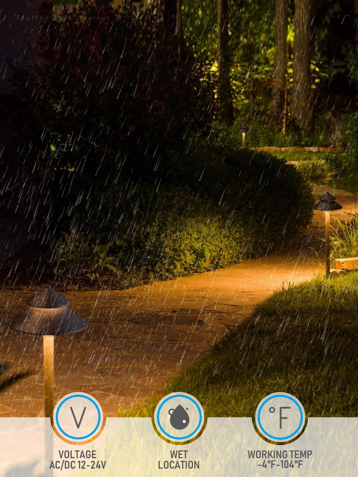 LEONLITE 12-Pack LED Pathway Lights, 3W Low Voltage, 127LM, Waterproof Aluminum, 3000K Warm White, Bronze, Model 15837