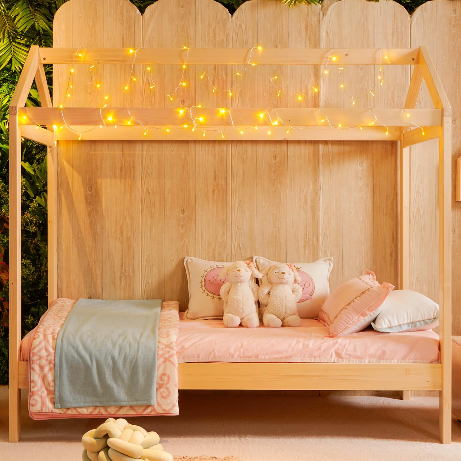 POTIVE 100 LED Warm White Christmas Lights, 33ft Waterproof String Lights, 8 Modes, Model EXS-S-0100