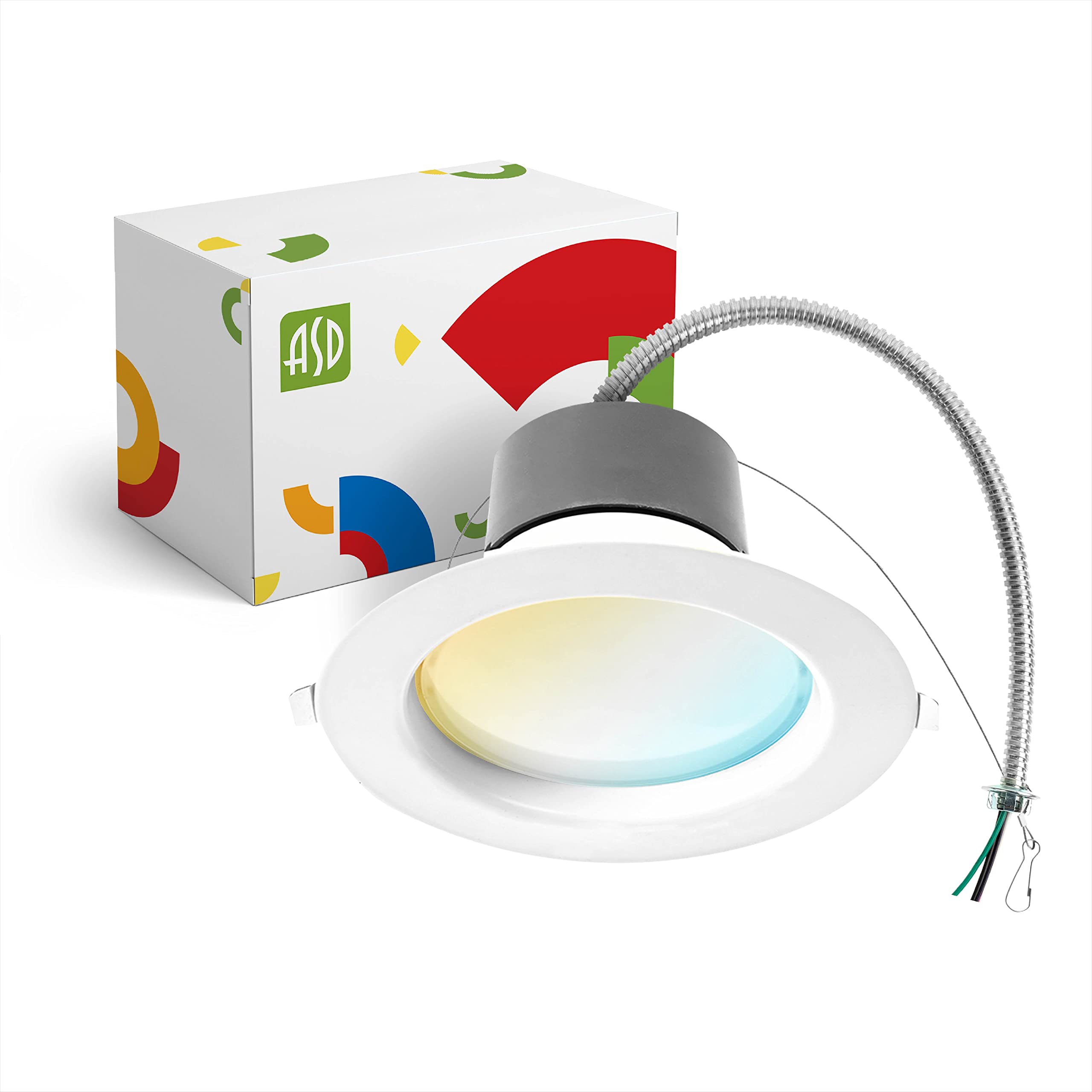 Asd 9/10 Inch Commercial Canless Led Downlight  Power Adjustable 20/30/40W Lighting  Round Dimmable Recessed Ceiling Light Fixture  5 Cct 2700K-5000K  120-277V Ic Rated Ul & Energy Star