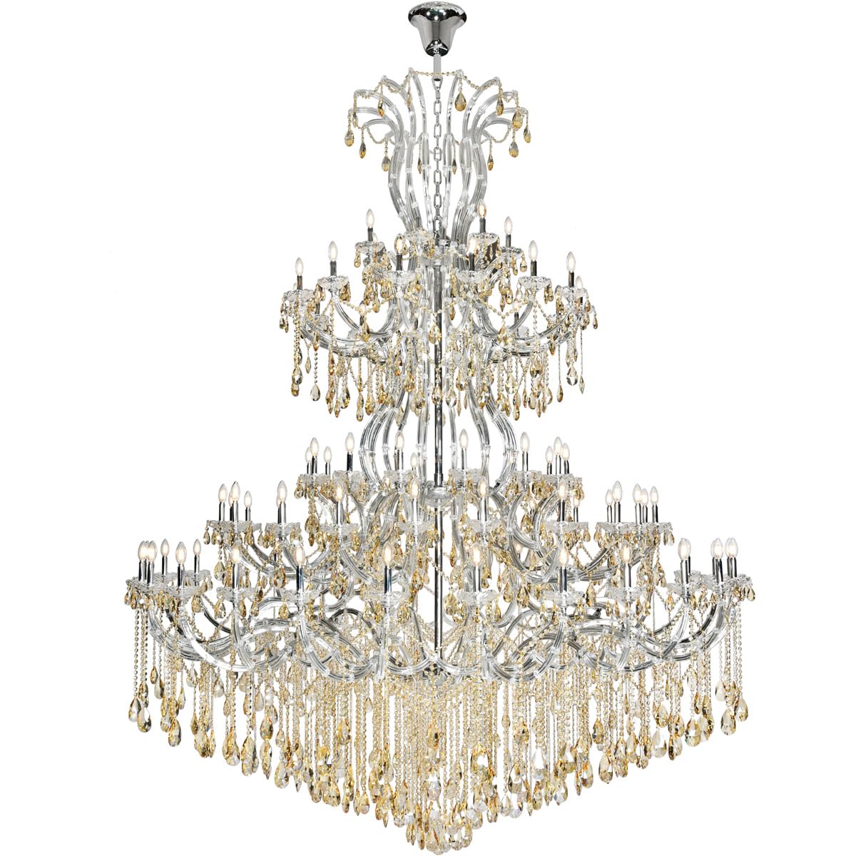 Elegant Lighting Maria Theresa 84 Light Royal Cut Crystal Chandelier in Chrome
