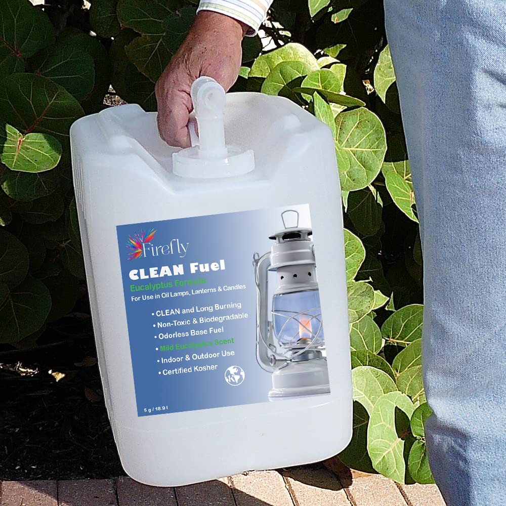 Firefly Kosher Eucalyptus Scented Clean Fuel Bulk Lamp Oil – Bulk 5 Gallons – Smokeless/Virtually Odorless – Longer Burning