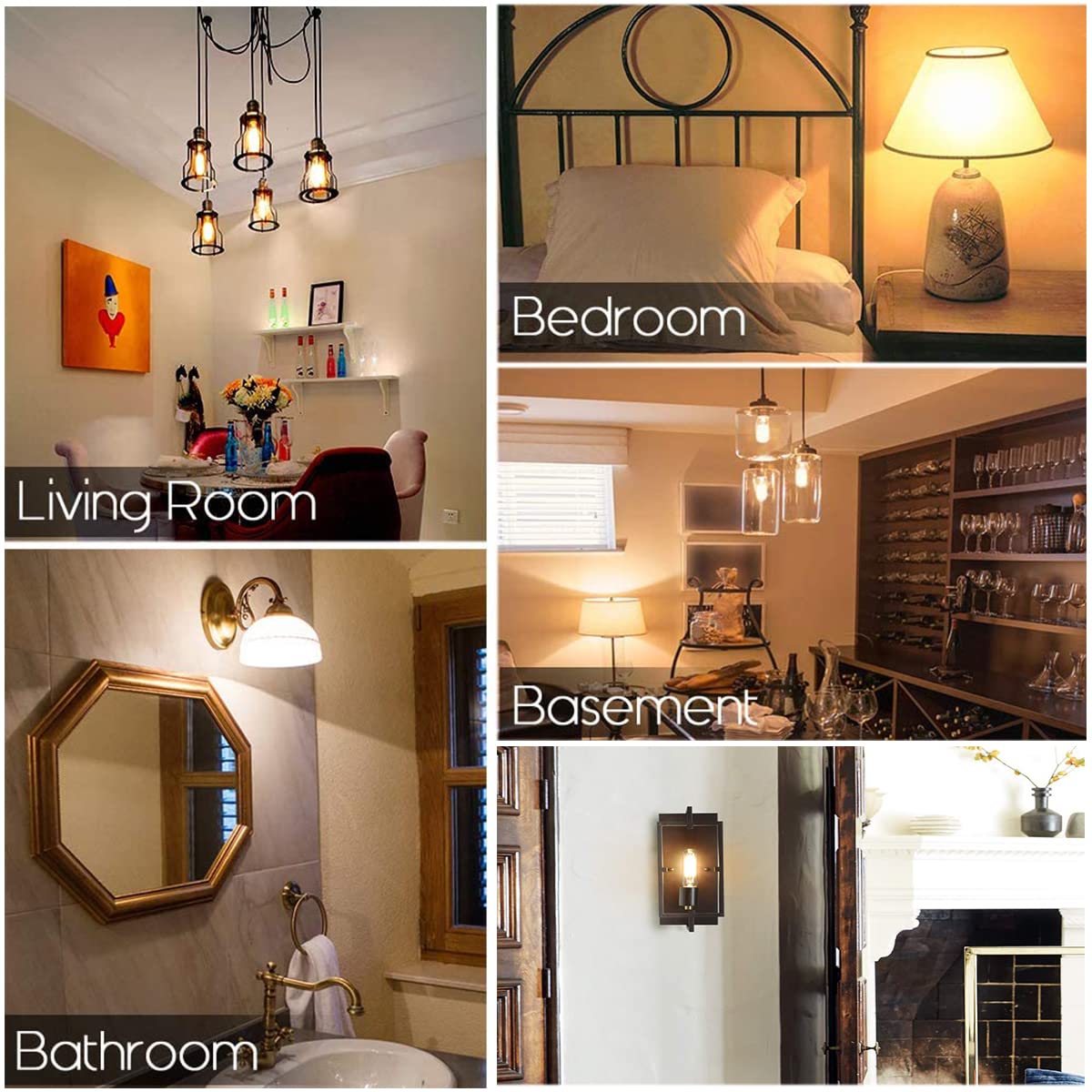 Leools Vintage Led Edison Bulbs 6W, Equivalent 60W, Warm White 2700K, 600Lm, E26 Base, Dimmable, Tubular T10 Led Antique Filamen