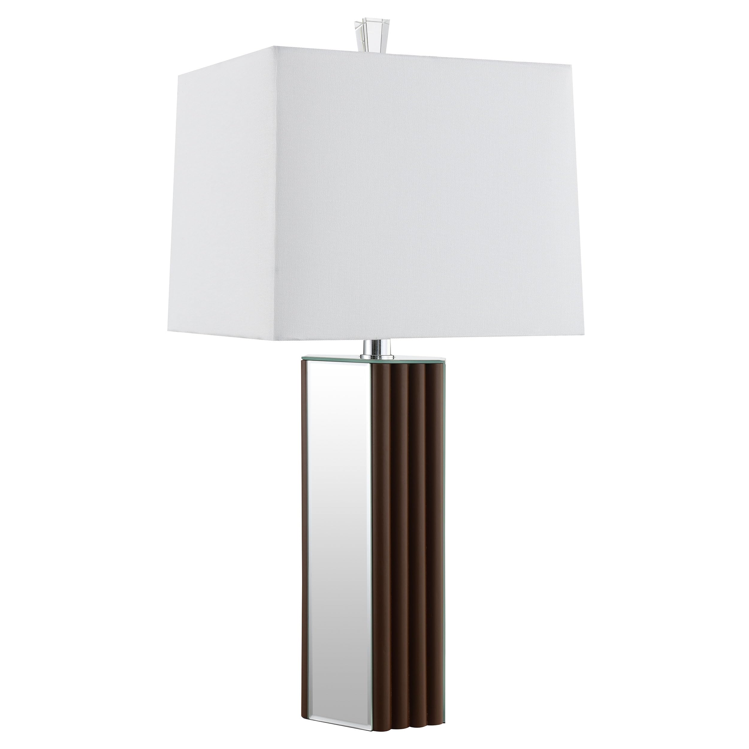 Coaster Home Furnishings Elena 30-Inch Square Tapered Mirrored Table Lamp Brown