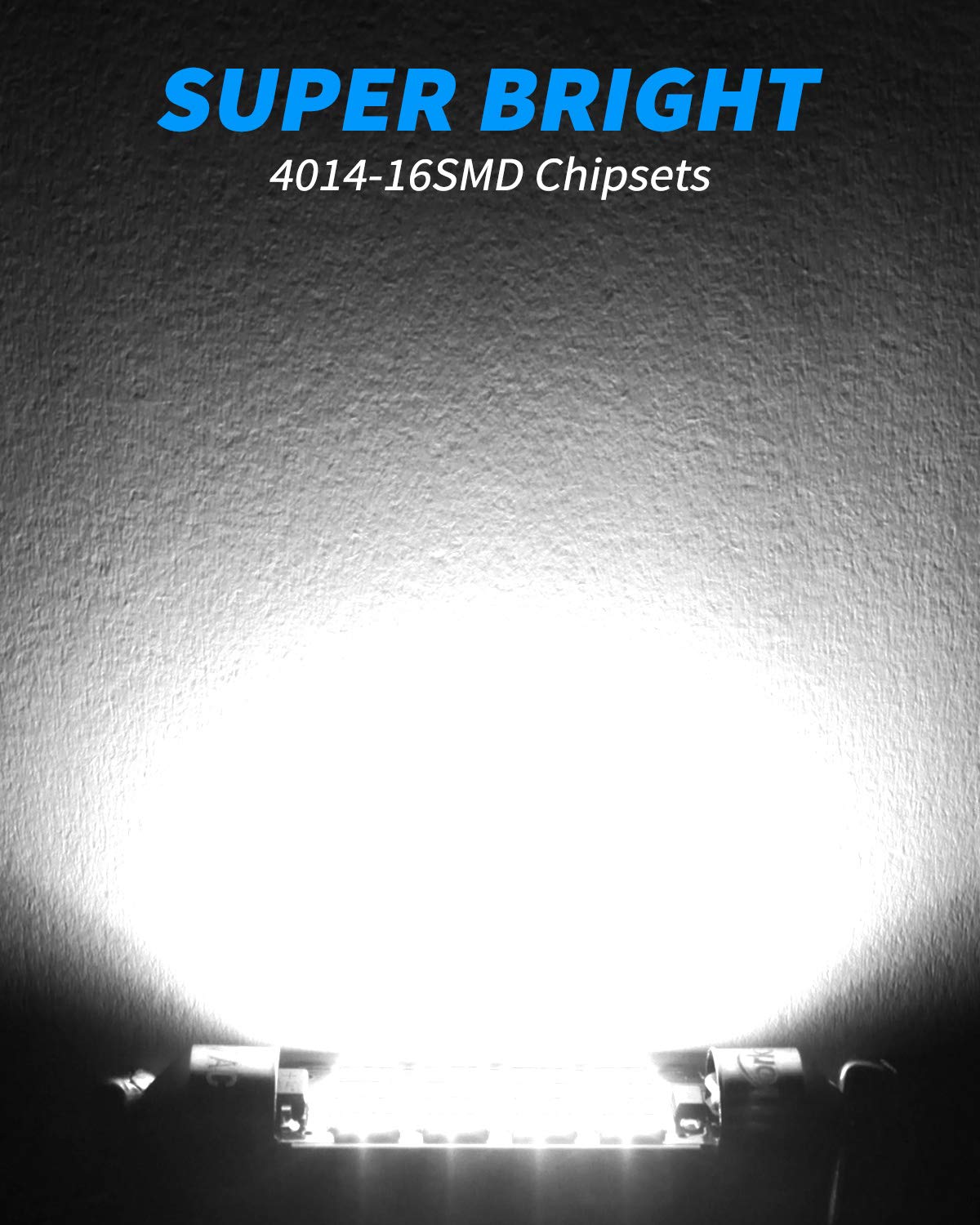 Yorkim Festoon LED Bulb 42mm 16-SMD 4014 Chipset White Pack of 2