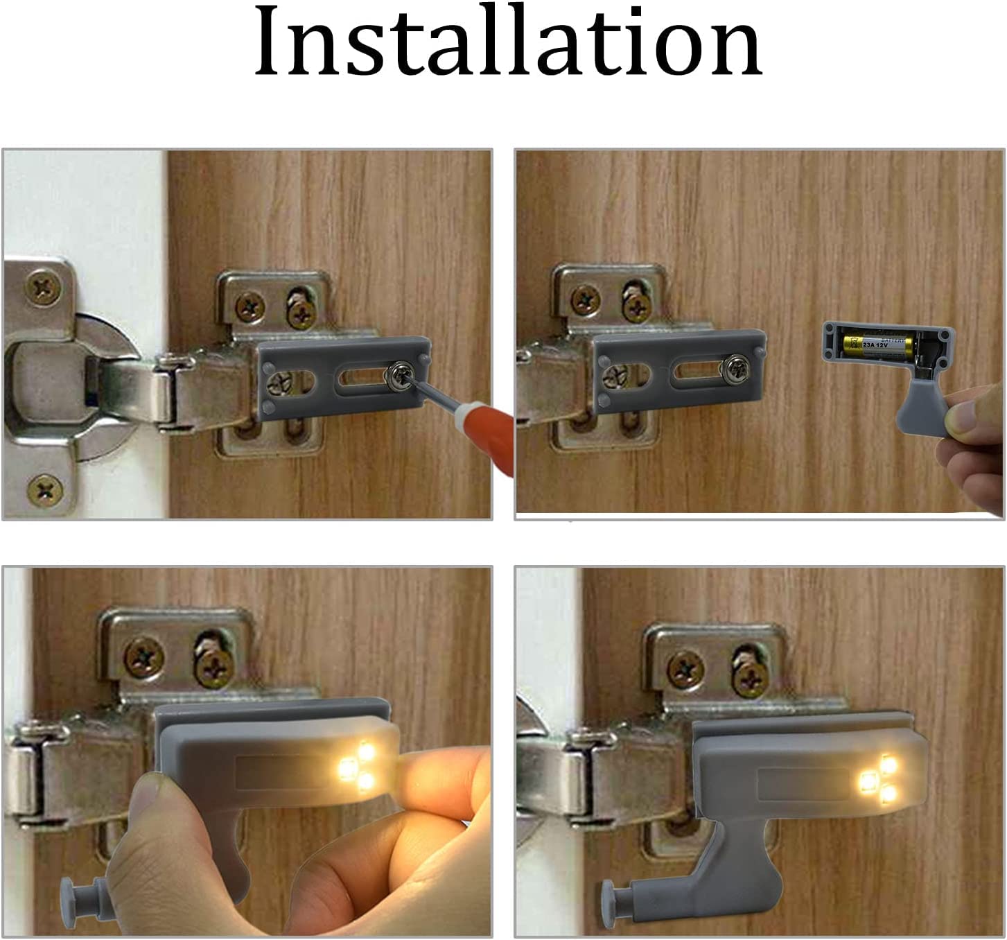 9 Pack Hinge Led Sensor Light -Smart Touch Induction Cabinet Light For Kitchen Cabinet Cupboard Closet Night Lights, Living Room