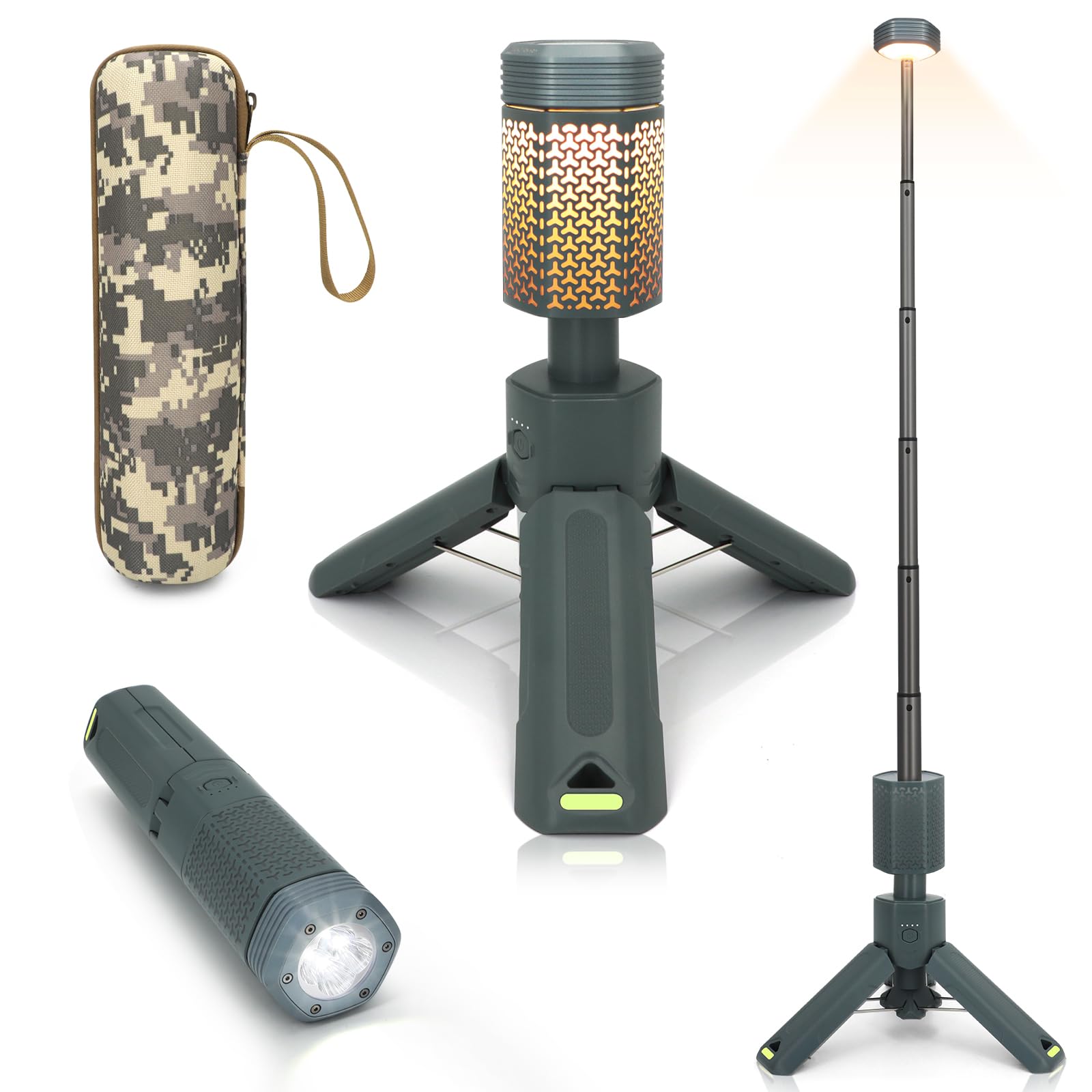 Telescopic Camping Lights, Rechargeable 10500mAh Camping Lantern with Storage Bag, Waterproof LED Camp Lamp with Magnetic, Porta
