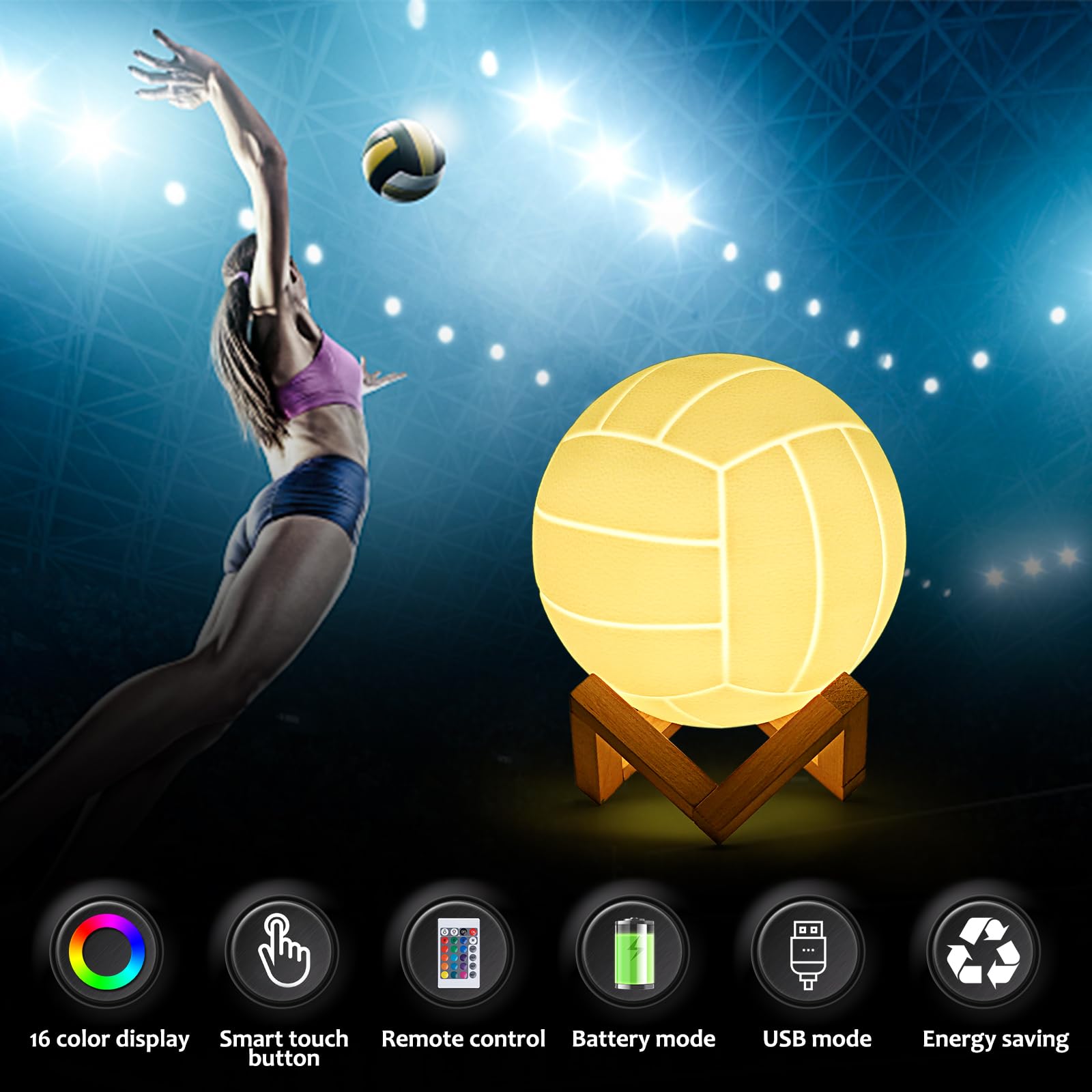 Mydhall Volleyball 3D Night Light