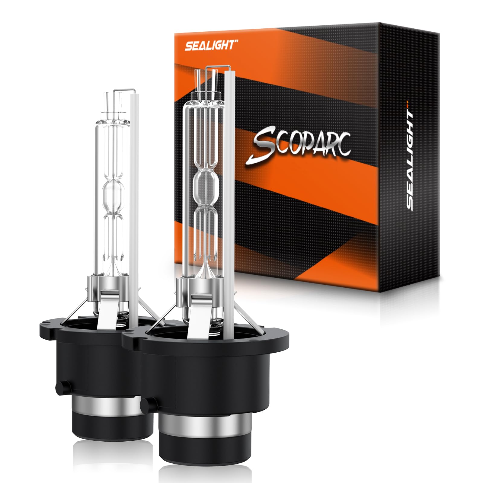 SEALIGHT D4S HID Bulbs 6000K Cool White Pack of 2, Mini Size, Plug and Play