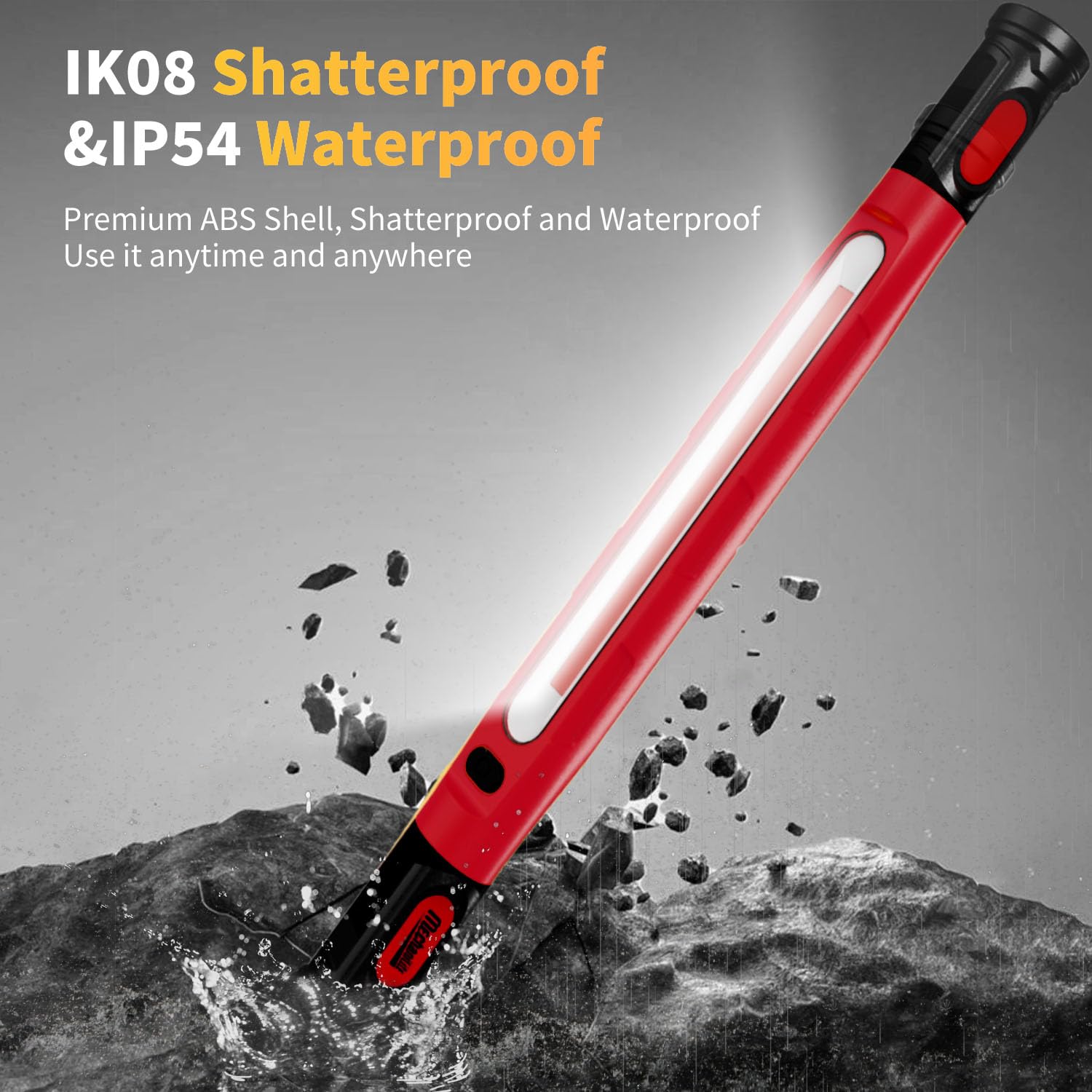 Mechanilite Under Hood Work Light Bar  3000Lm Led Magnetic Light Bar With Hooks  5200Mah Cordless Rechargeable Hood Light For Mechanic/Car Repairing/Garage-Red