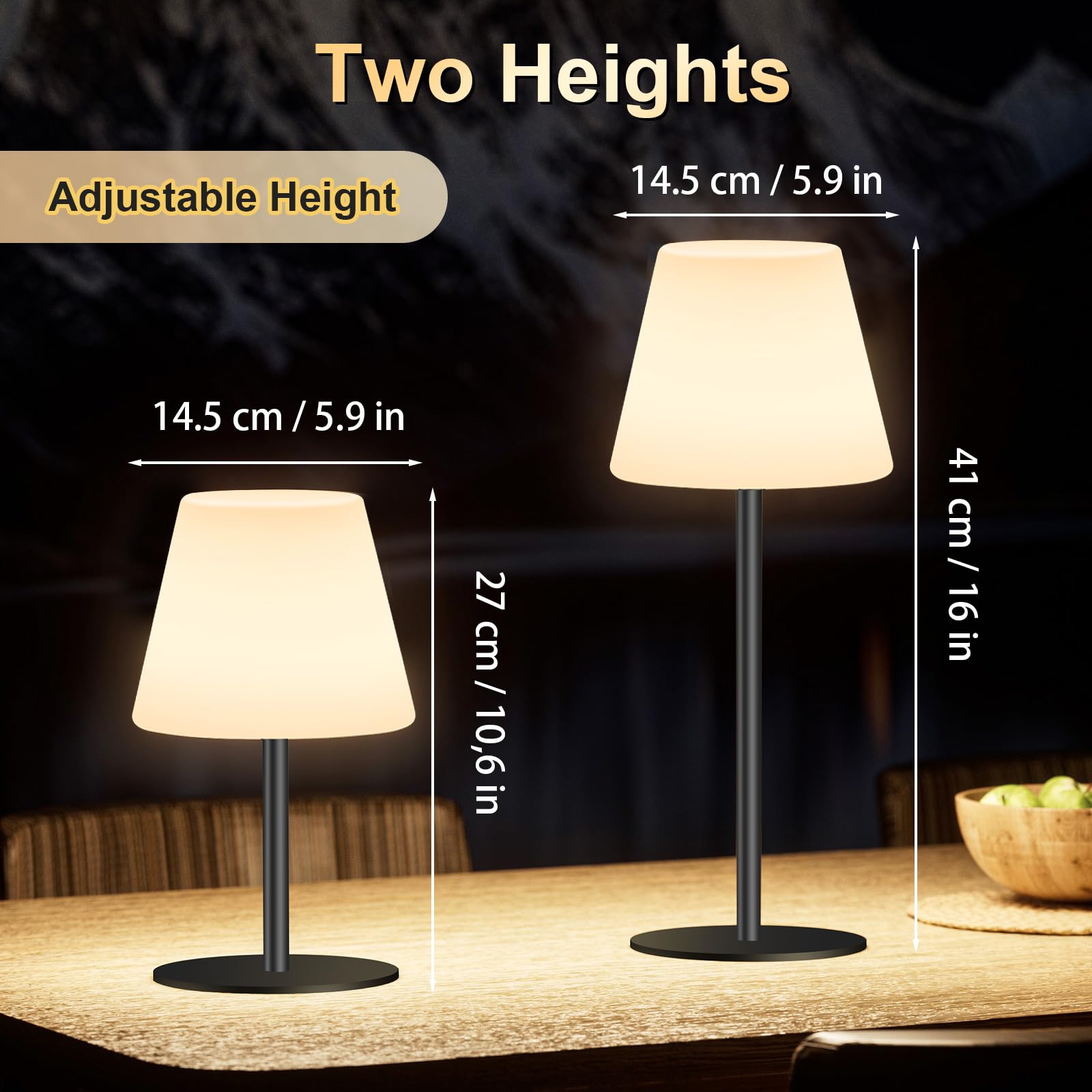 Dansny Outdoor Battery Operated Table Lamp Rechargeable Shower Lamp Waterproof Cordless Table Lamps Rgb And 3000K Dimmable Table