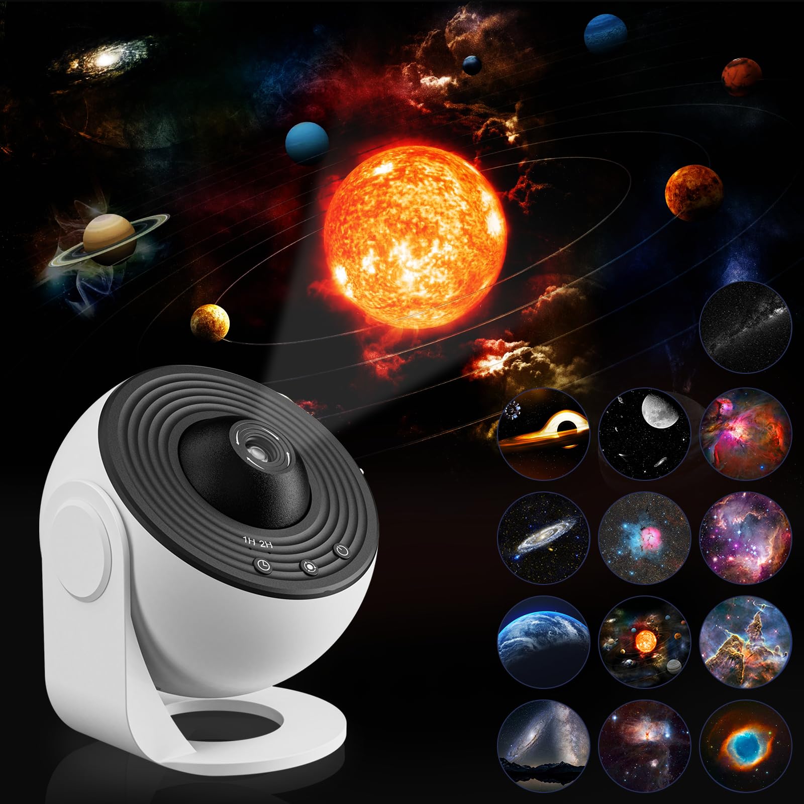 Galaxy Projector, 13 in 1 Home Planetarium Galaxy Projector for Bedroom, Star Projector Galaxy Light with Timer, Adjustable Focu