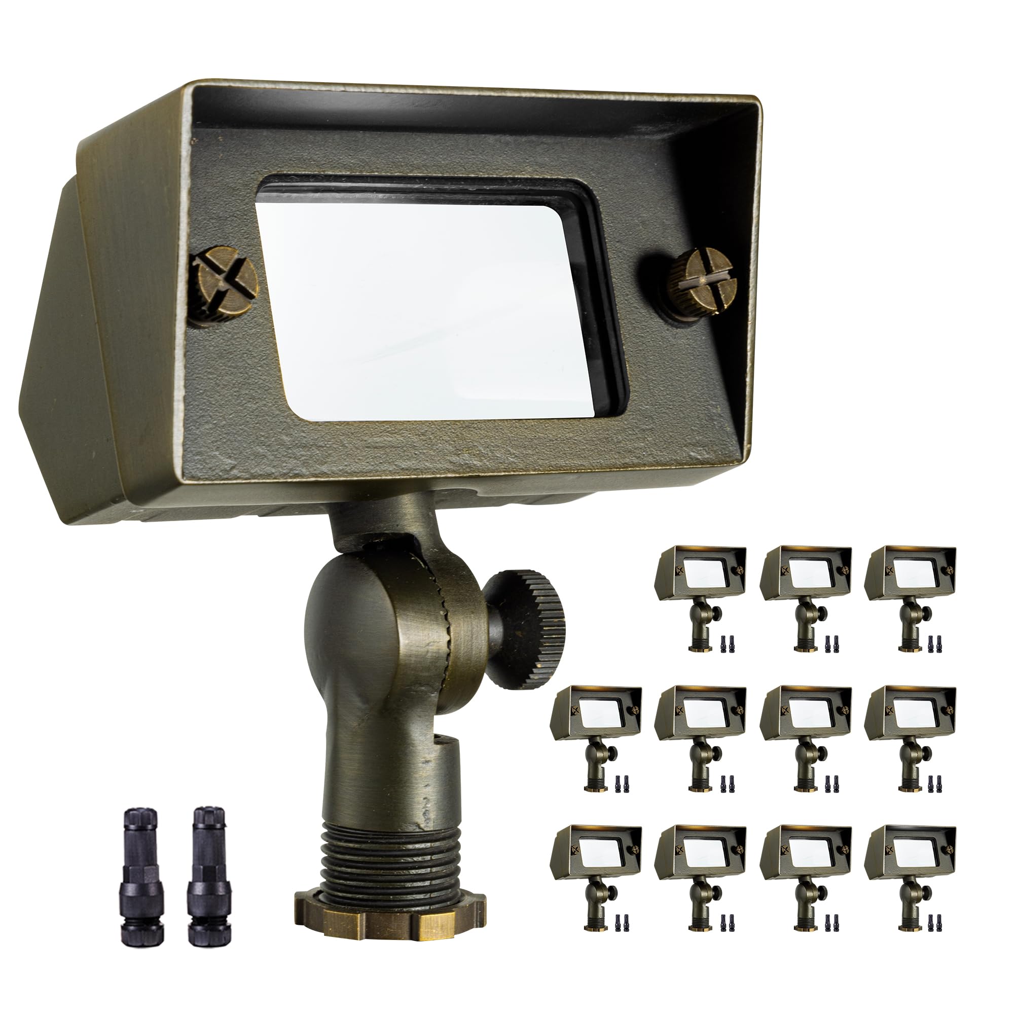 Gardenreet Brass Wall Wash Light - LED Outdoor Low Voltage Flood Lights, 12V Landscape Hardwired IP65 Waterproof, Adjustable Ang