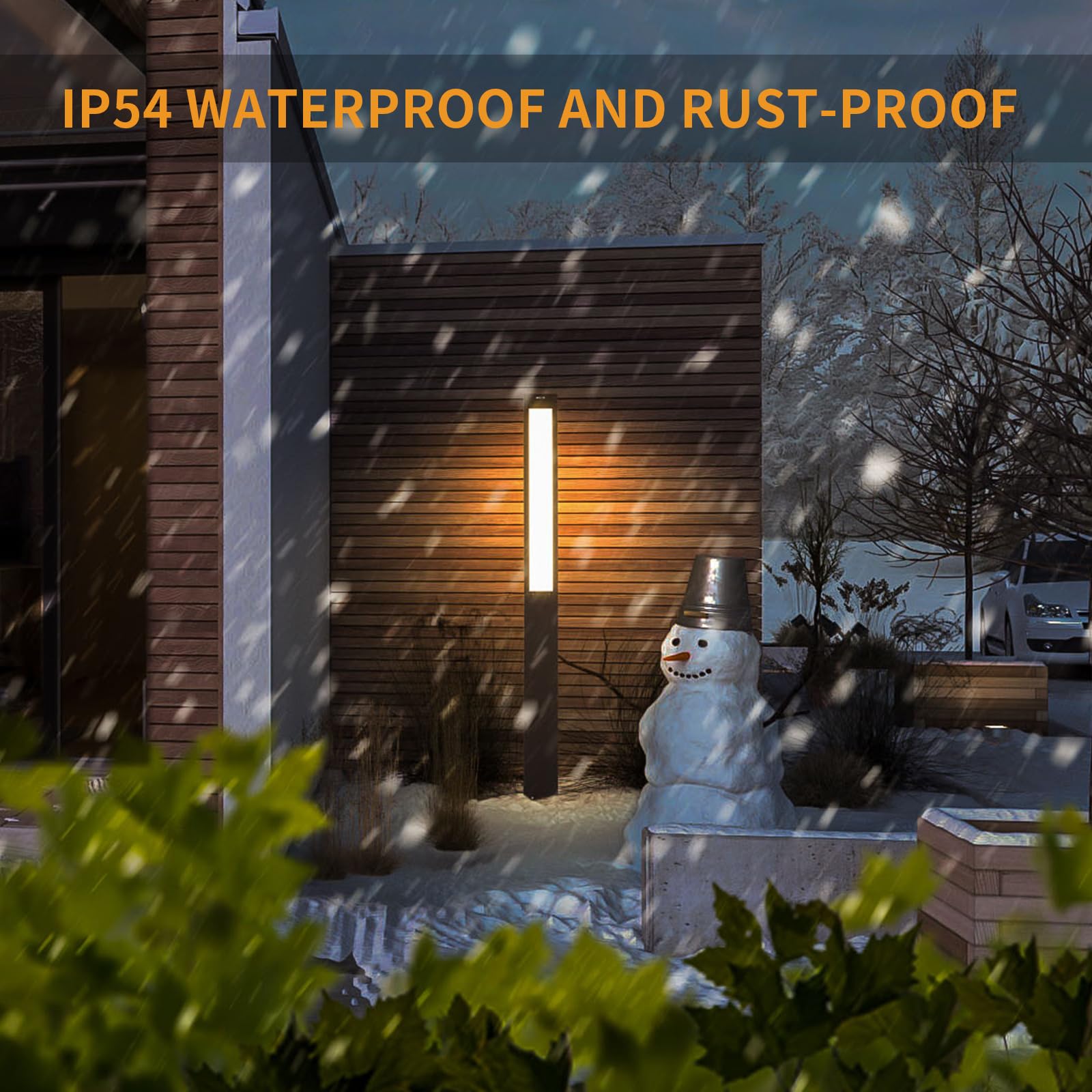 Linkmoon Landscape Path Light, 71" Modern Outdoor Led Luxury Bollard Lighting With Ip54 Waterproof For Lawn Courtyard Driveway Pathway Decoration