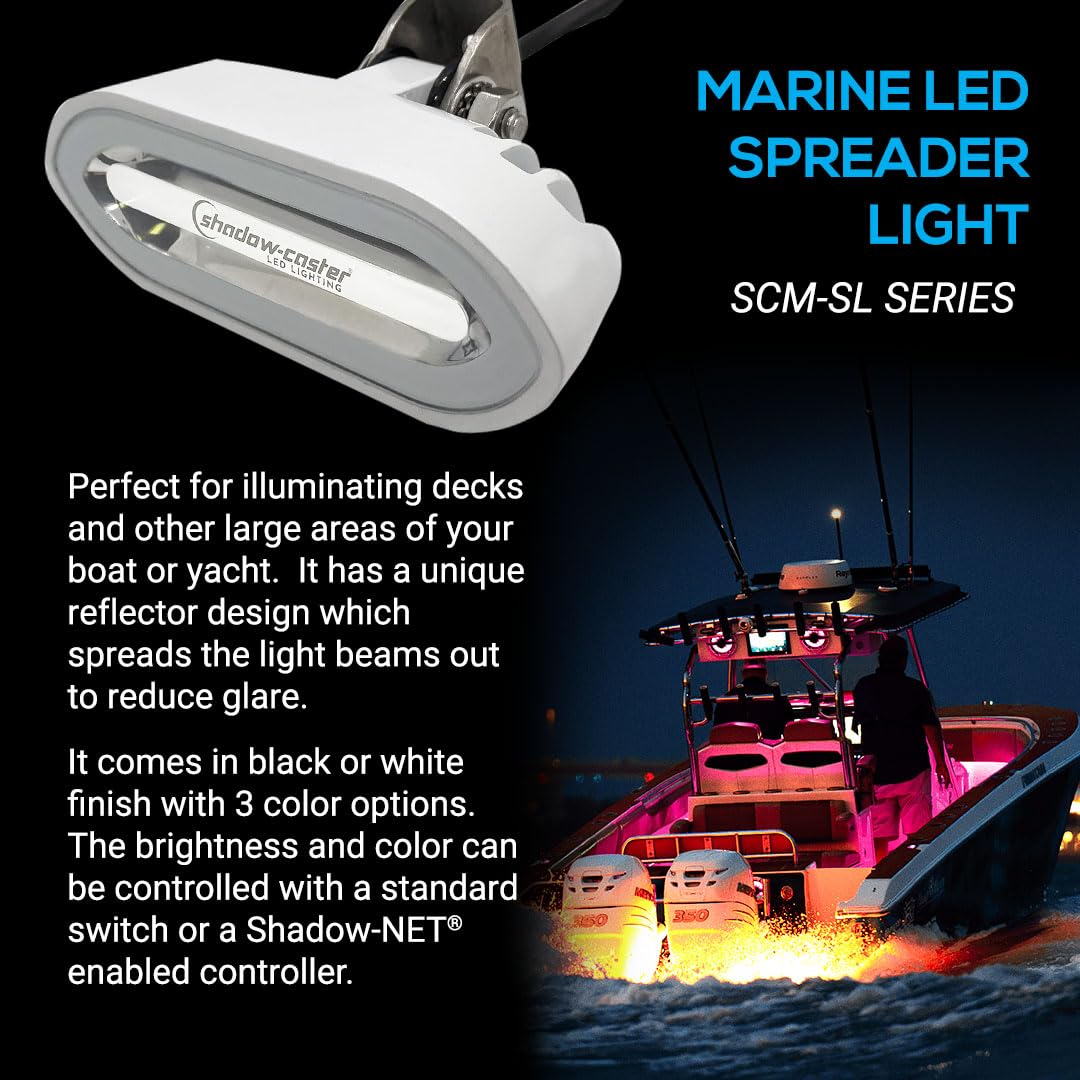Shadow-Caster Led Spreader Light - Bracket Mount - White Housing - Great White - 2200 Lumens