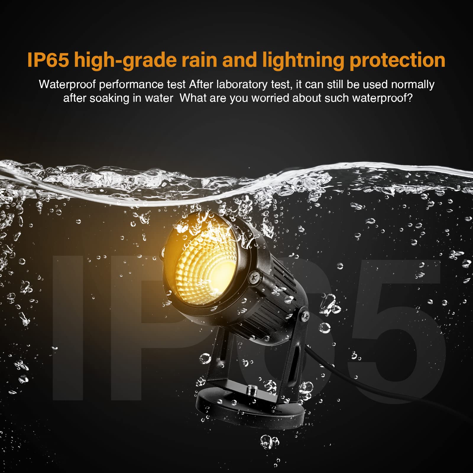 LemonBest Landscape Lights - 5W Waterproof LED Spotlight - 4 Pack - Warm White 3000K - Aluminum Material
