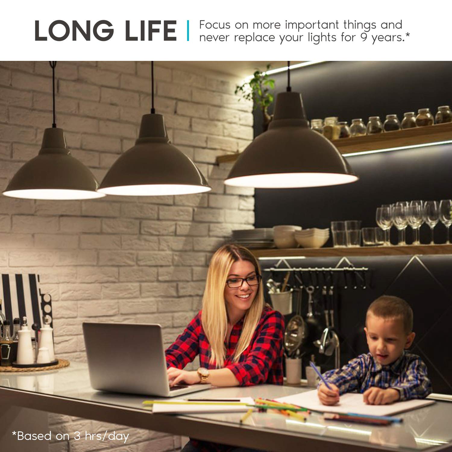 LUXRITE A15 LED Bulb, 7W, 600 Lumens, Dimmable, E26 Base, 3000K Soft White, 6 Pack, UL Listed,