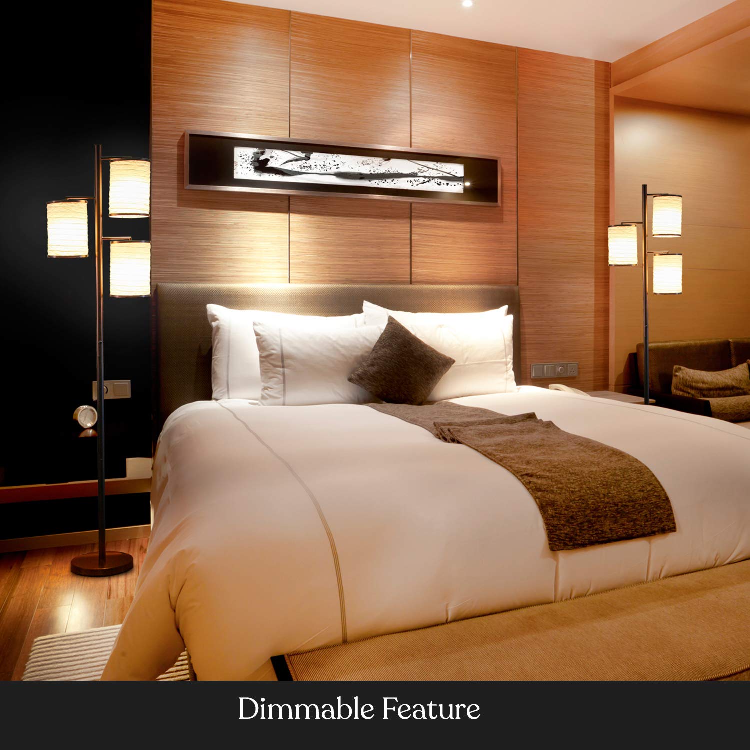 Brightech Liam Floor Lamp, Great Living Room D?Or, Tall Tree Lamp For Offices, Asian Lantern Shade Lamp For Living Rooms, Standi