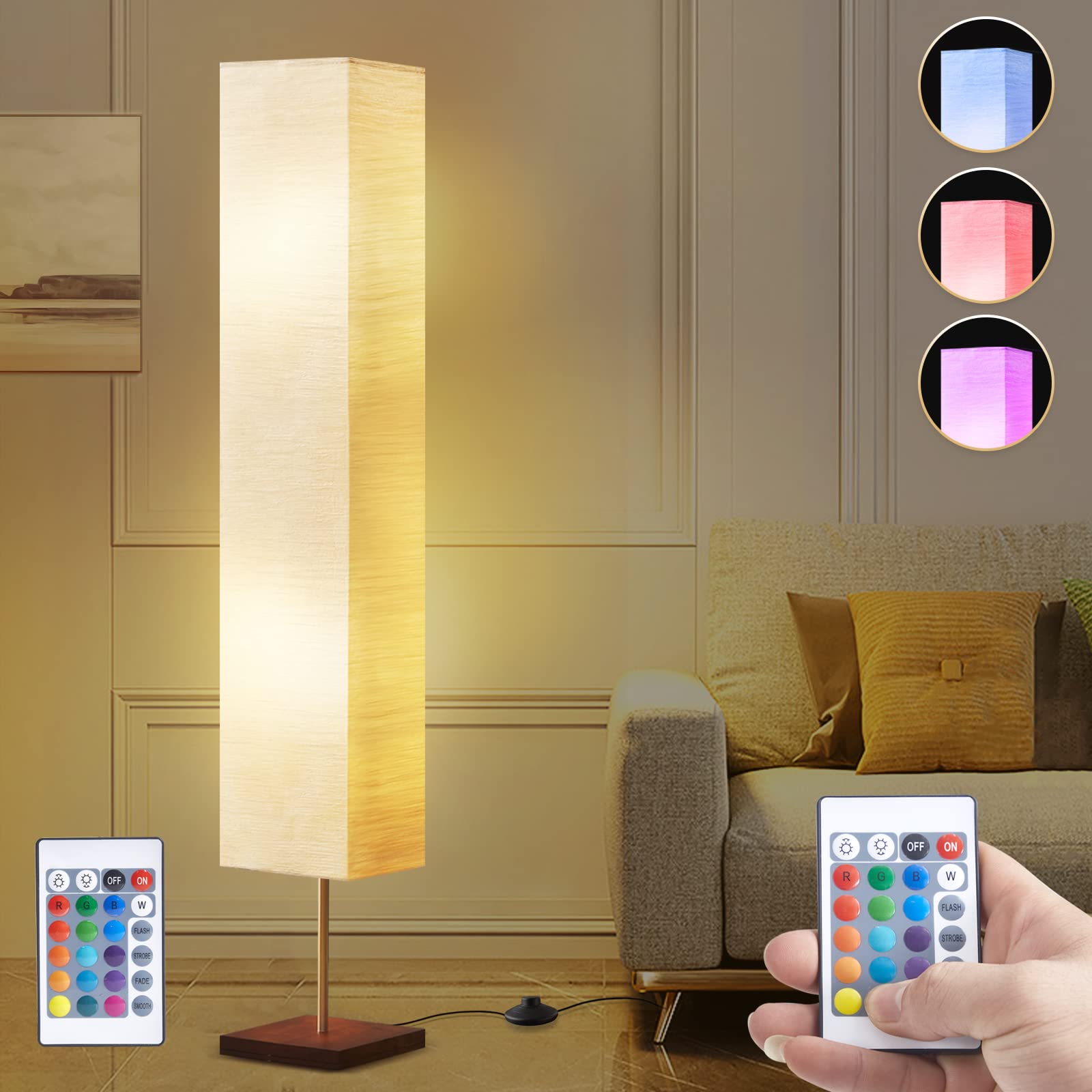 GyroVu 65 Floor Lamp for Living Room, RGB Color Changing-2700K-6000K Led Floor Lamp Standing Lamp Corner Floor Lamp with Remote 