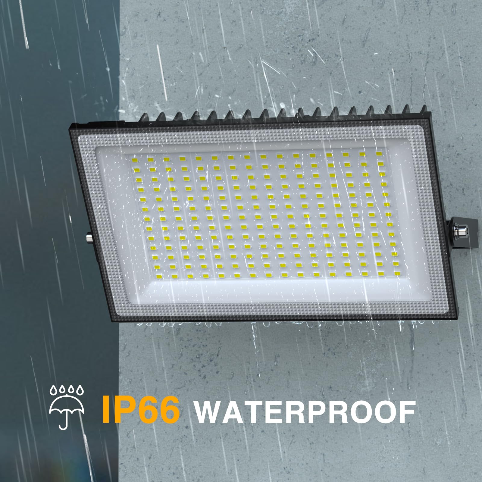 Onforu 200W LED Flood Lights, 18000LM, IP66 Waterproof, 6500K Daylight White, Black, Model ON-FG56-DW-US-2,
