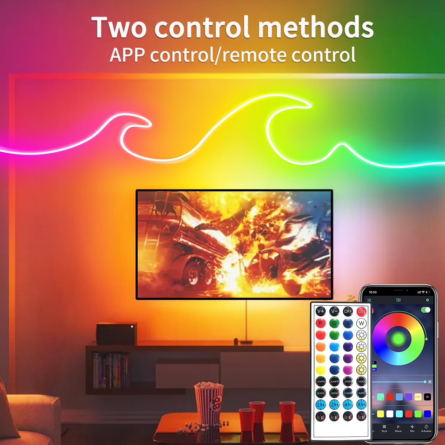 segrass LED Neon Light Strip, 50FT, RGB, Waterproof, Flexible, Model segrass-NHrgb15M05