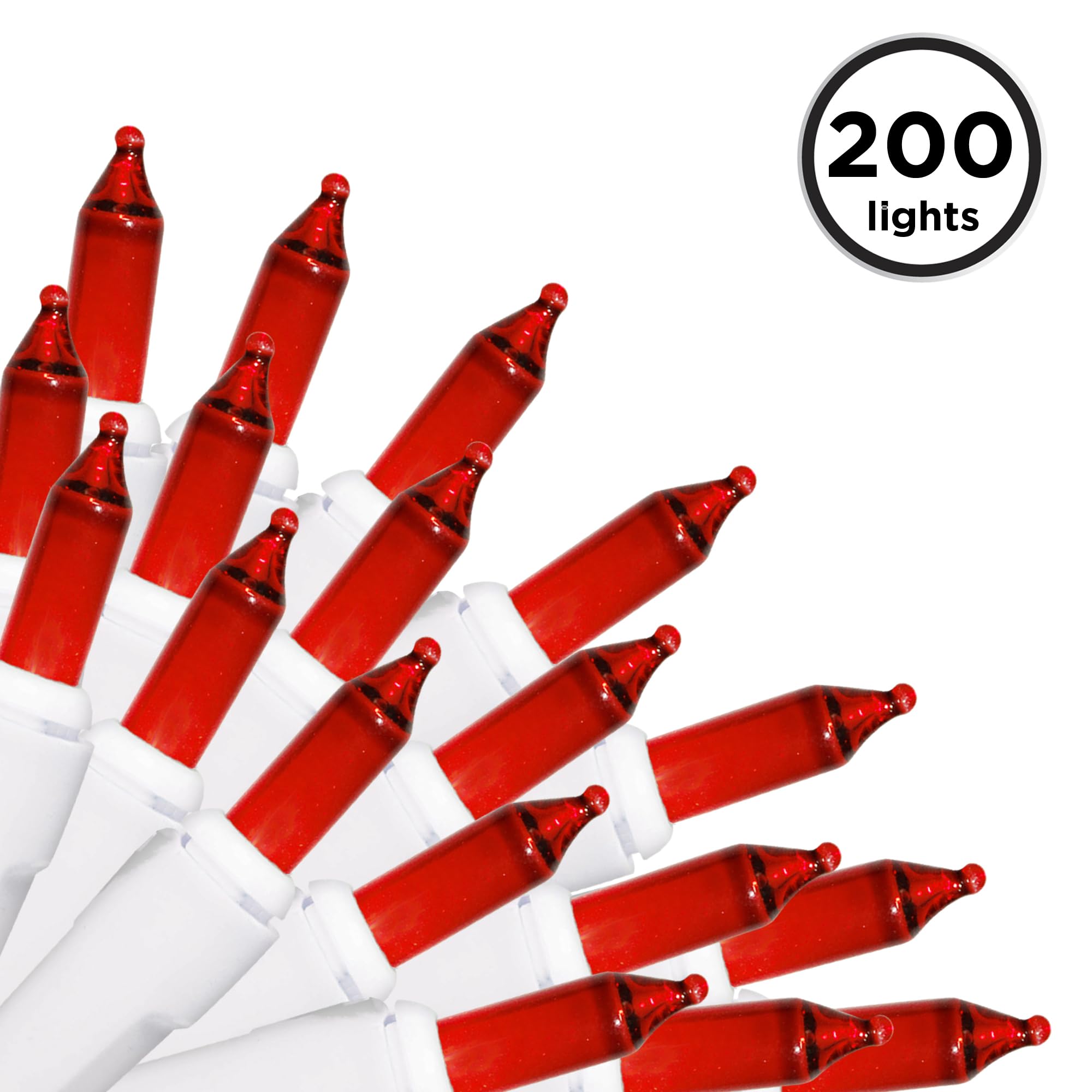 Brite Star 100 Count Mini String Christmas Lights  Red - 22 Feet Indoor/Outdoor Christmas Tree Lights With White Wire (Set Of 2)