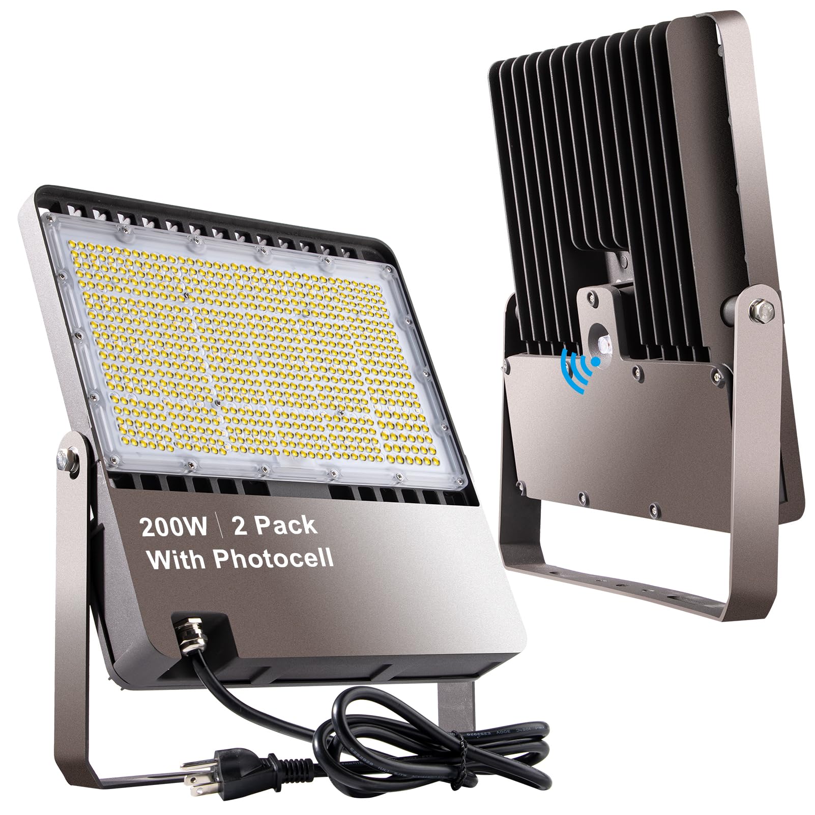 Lightdot 200W Led Flood Light 5000K, 28000Lm, Ip65 Waterproof, Dusk To Dawn,