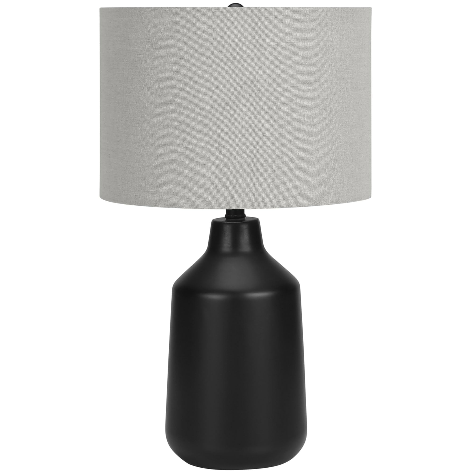 Monarch Specialties I 9701 Lightingtable Lamp, Black Concrete, Grey Shade, Contemporary