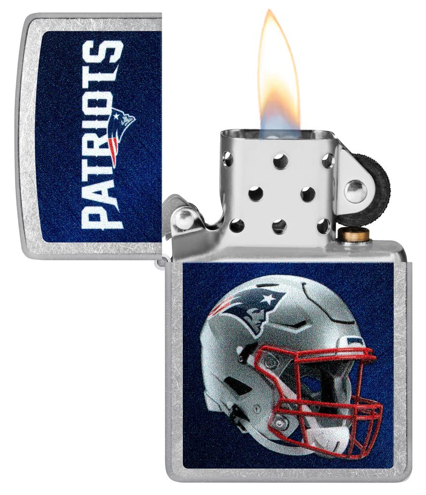Zippo Nfl New England Patriots Helmet Street Chrome Pocket Lighter