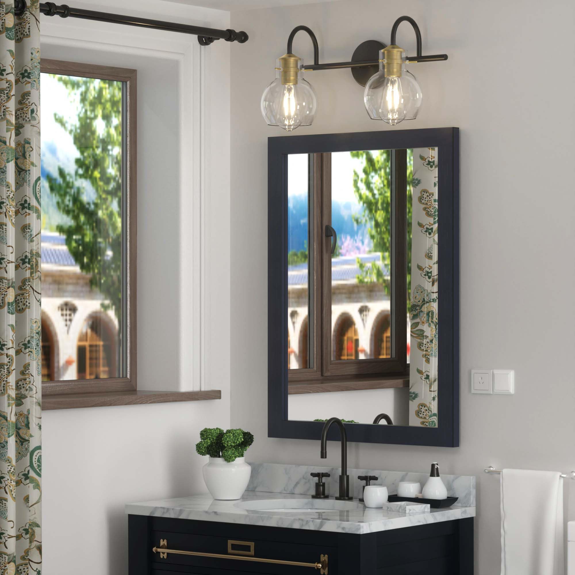 Primeplus Bathroom Vanity Lighting Fixtures, Bathroom Wall Mounted Sconces Lighting Vanity Lights For Bathroom With Globel Glass Shade, E26 Base
