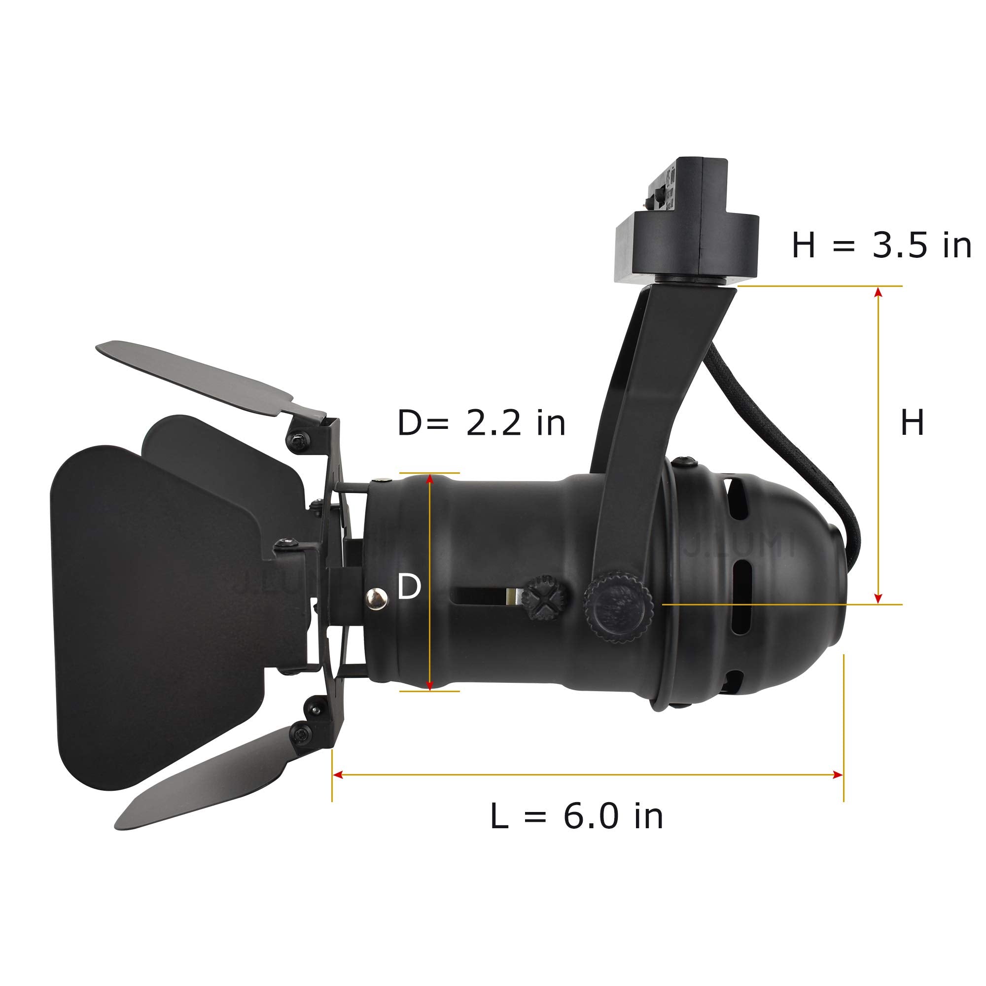 J.Lumi Trk9601 Led Track Light Head, Vintage Industrial Track Light For Home, H Track Lighting Head, 5W Led Gu10 Bulb, 3000K Warm, Not Dimmable, Black