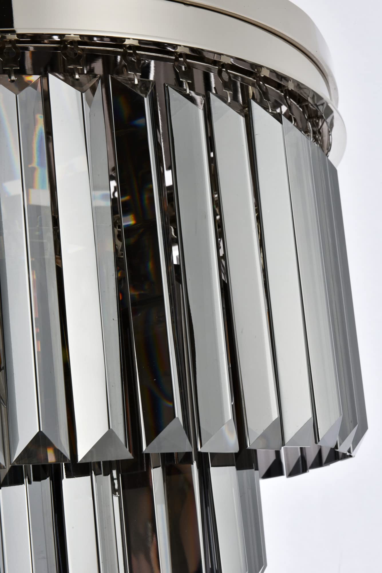 Sydney 9 Lt Polished Nickel Flush Mount Silver Shade (Grey)