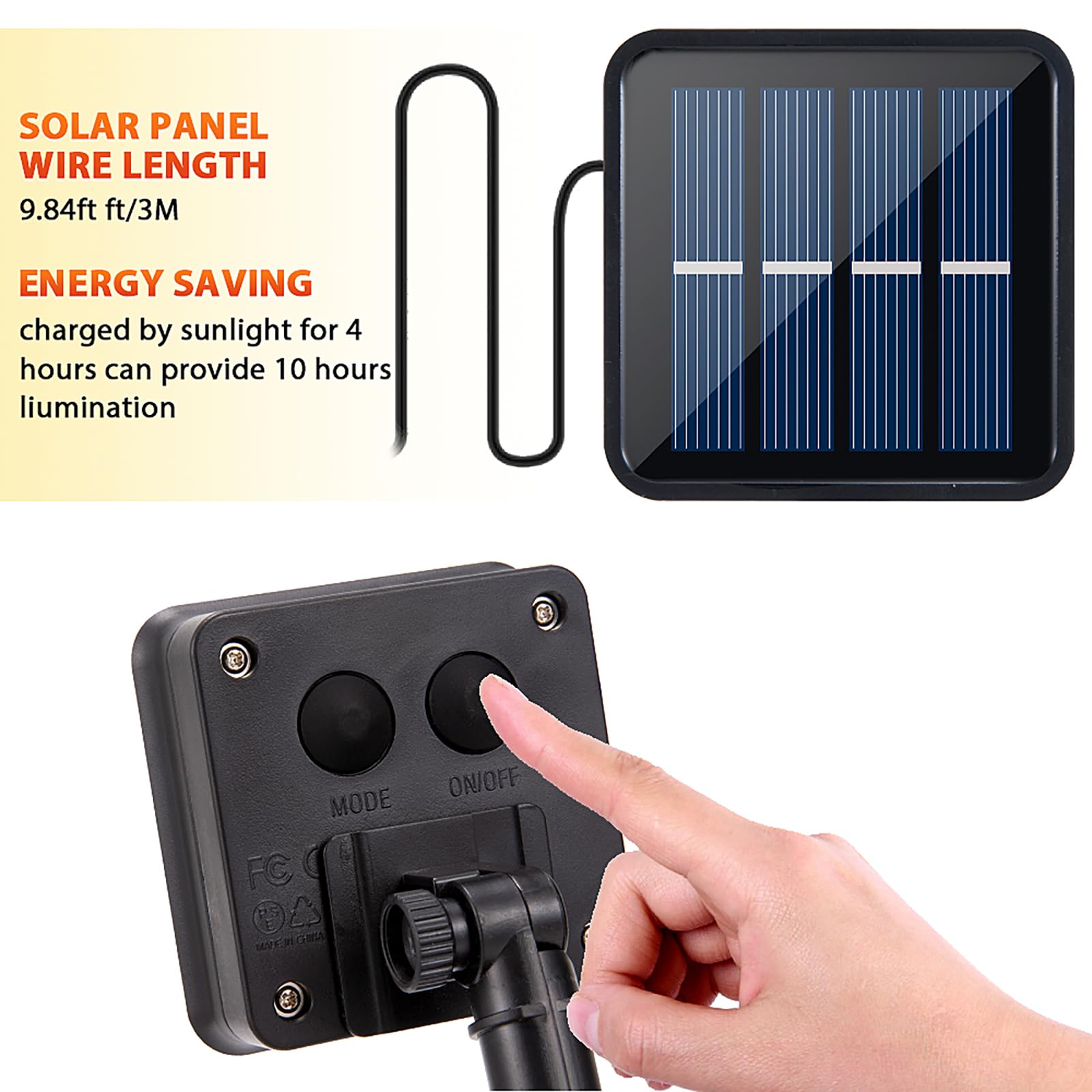 Ousam LED Solar Powered 10FT Cuttable Waterproof Yellow Rope Lights with 8 Modes for Outdoor Use - Ideal for Yard, Pool, Camping, Parties