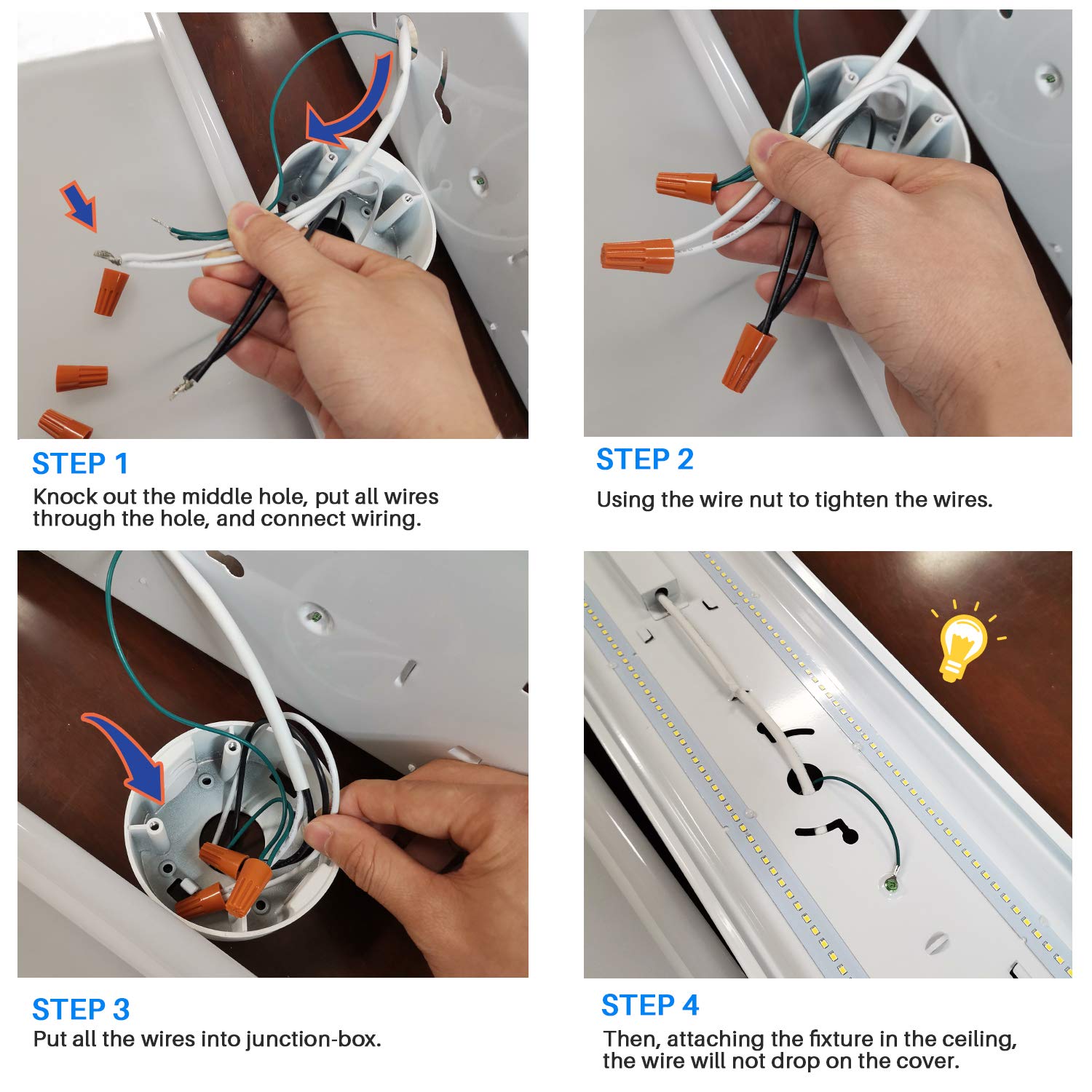 FAITHSAIL 4FT LED Wraparound Shop Lights 40W 4400lm 4000K Neutral White Metal 2 Pack