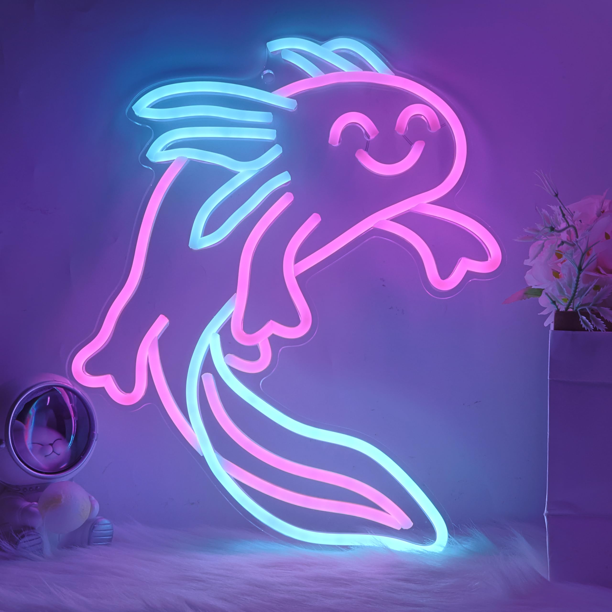 CoolGift Mart Enchanting Axolotl Neon Sign - Mesmerizing Wall Art for Home Decor & Ambiance | Unique Axolotl Light for Bedroom,