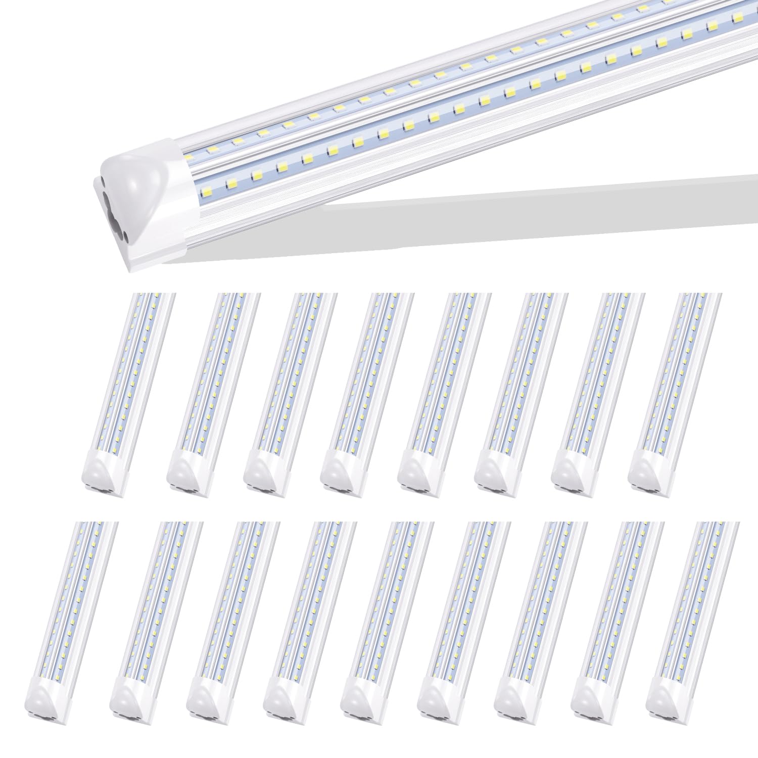 Ligheart 8Ft Led Shop Light Fixture,Integrate T8 Linkable Shop Lights,Plug And Play,100W 6000K,Fluorescent Tube Lamp Replacement