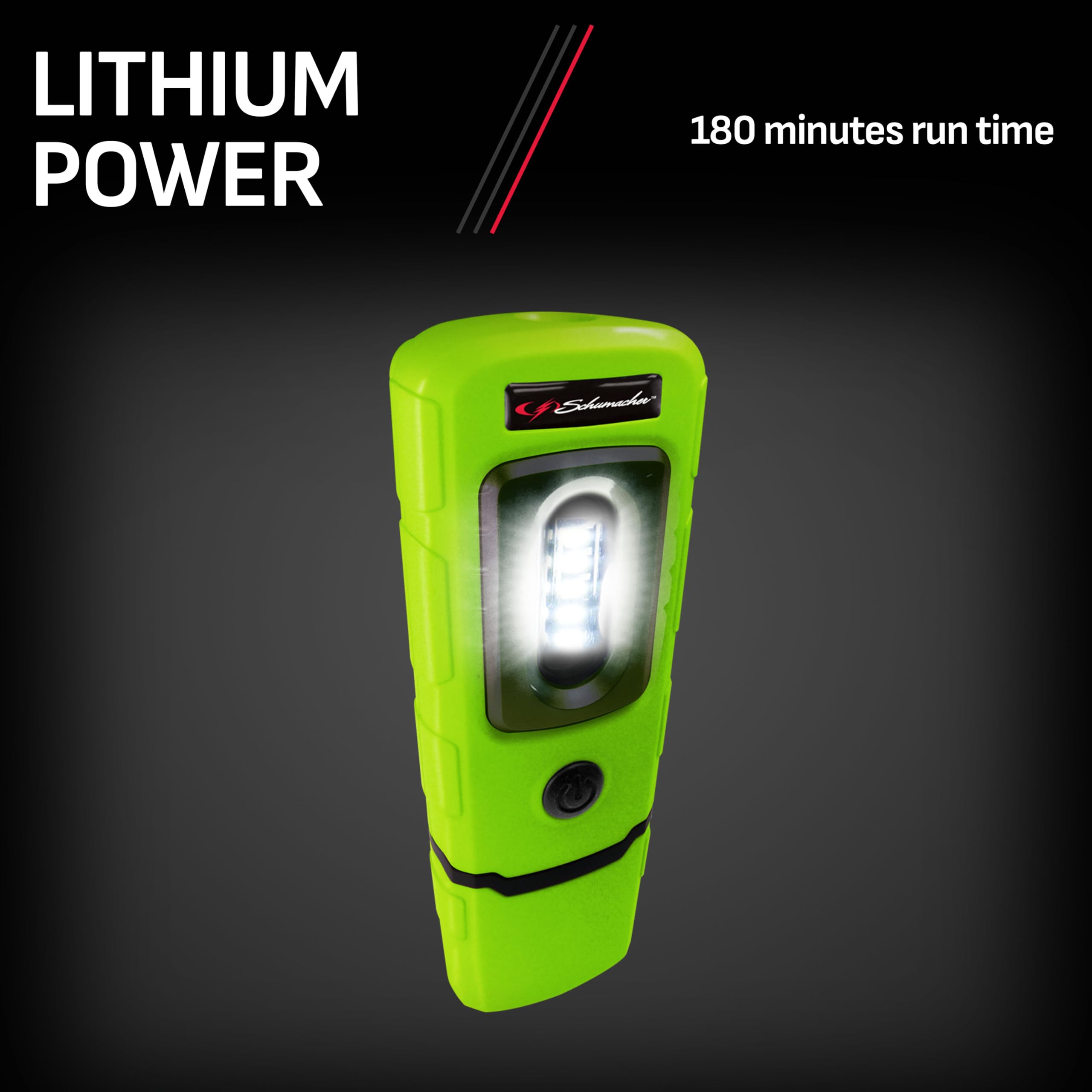 Schumacher Sl26Gu Led Cordless Work Light And Magnetic Torch With 360° Positioning - 360° Swivel And 90° Tilt – Rechargeable Lithium Battery – Magnetic Base – Foldable Hook