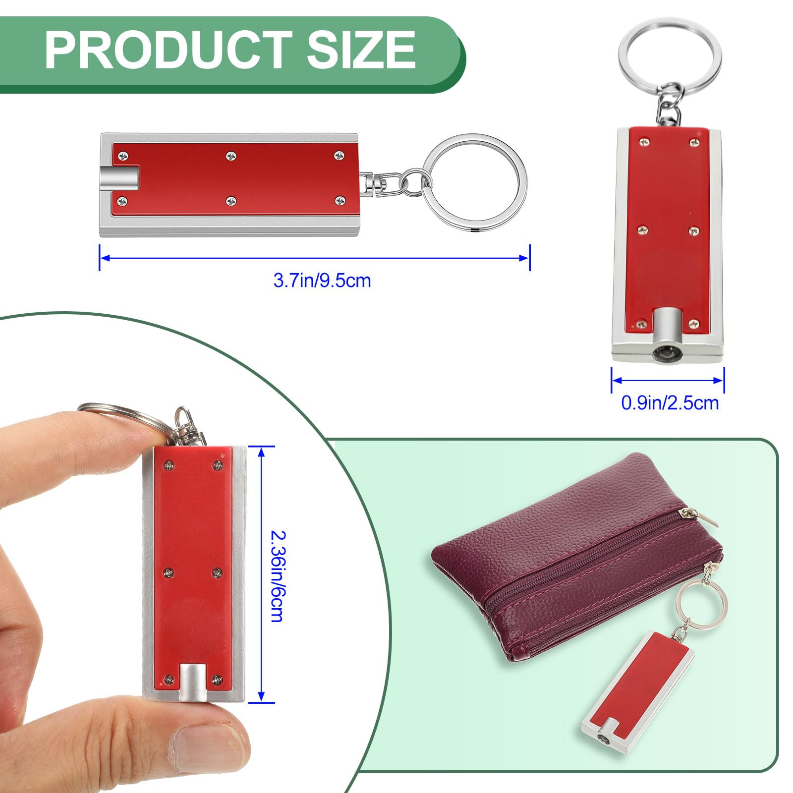 Hicarer Mini LED Keychain Flashlights - 64 Pieces, Portable, Plastic, Assorted Colors, Model YM5339 for Camping & Emergencies