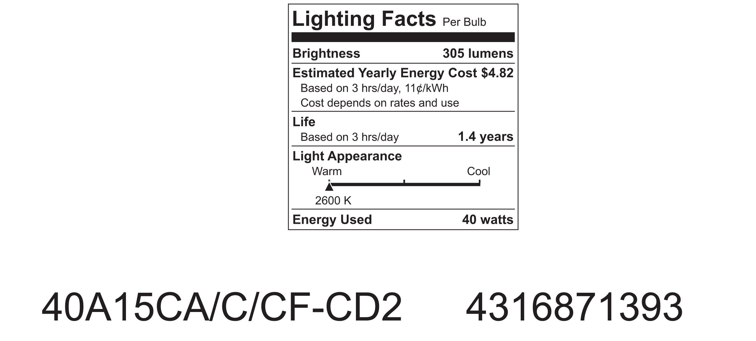 Ge Lighting Decorative A15 Incandescent Ceiling Fan Light Bulb, 40-Watts, Crystal Clear, 2-Pack