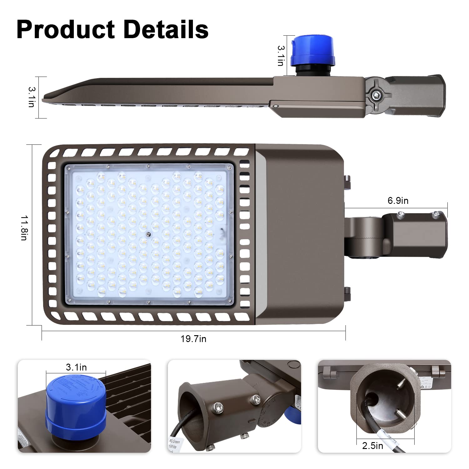 Biritalo 45000Lm Led Parking Lot Light 300W Dusk To Dawn Ip65 Waterproof Outdoor Fixture