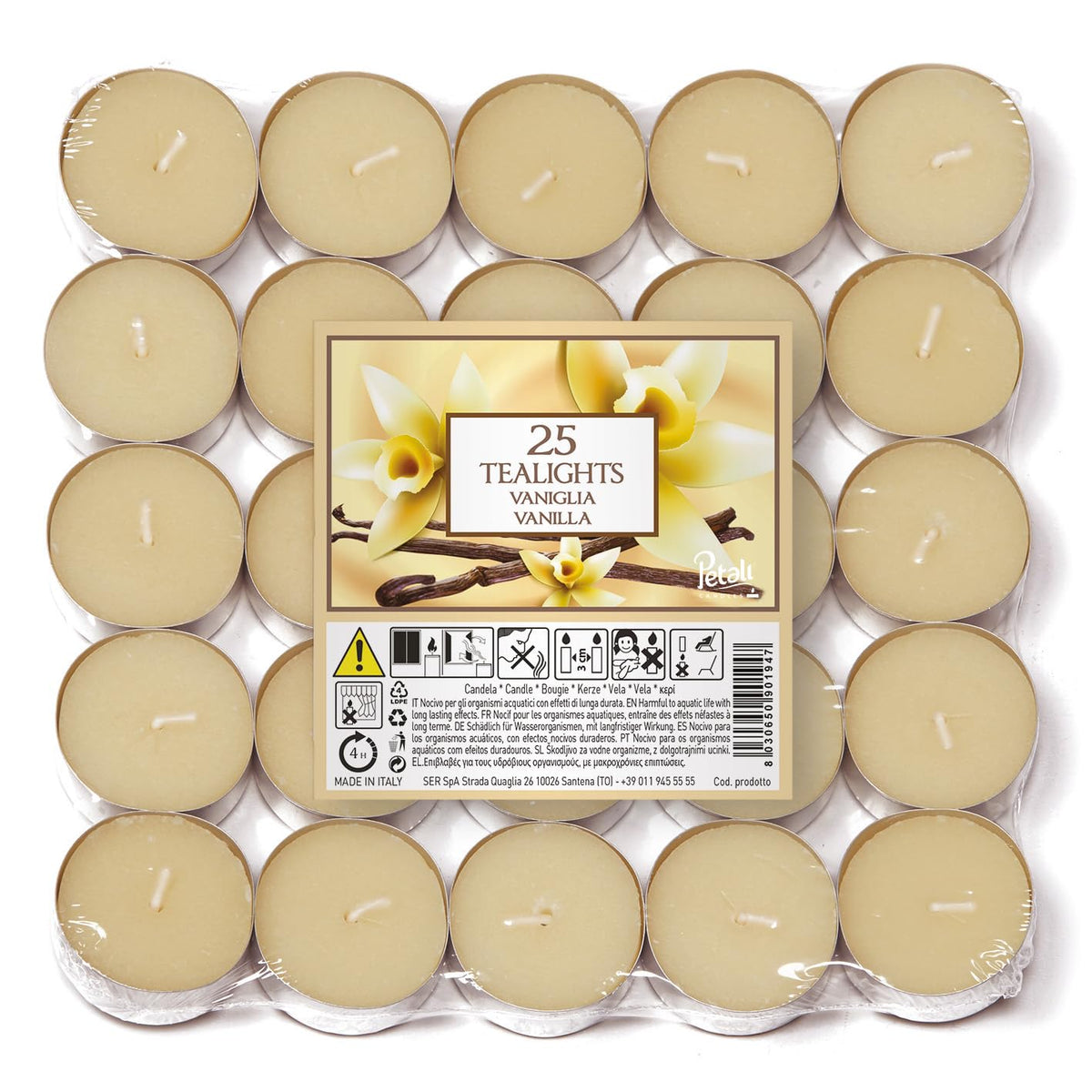 Tealight 25 Vanilla Scent [ Italian Import ], Purple