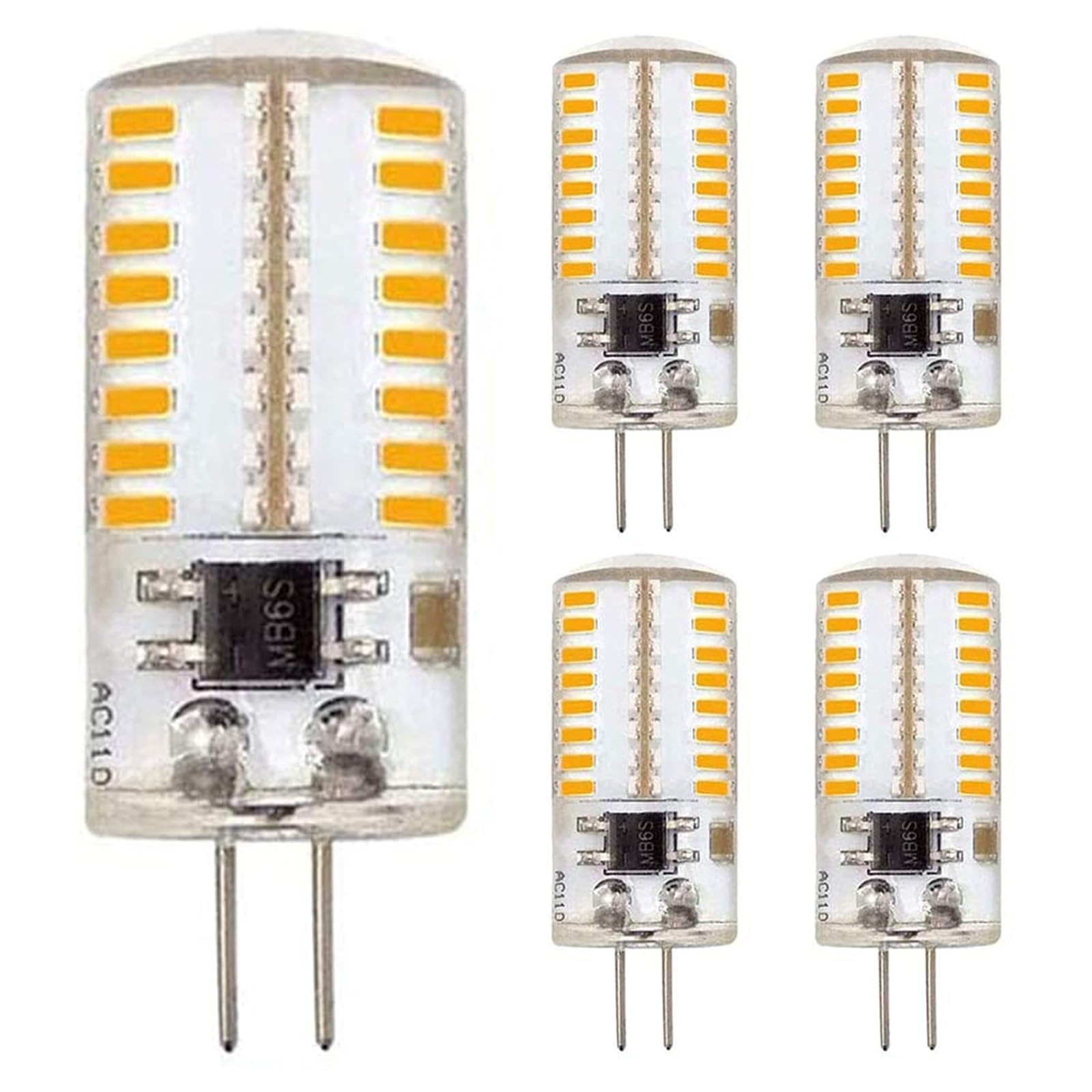 ZHENMING G4 LED Bulb 3W Dimmable Warm White 3000K Pack of 5, Model ZM-5-G3064F-G4-CW, Color