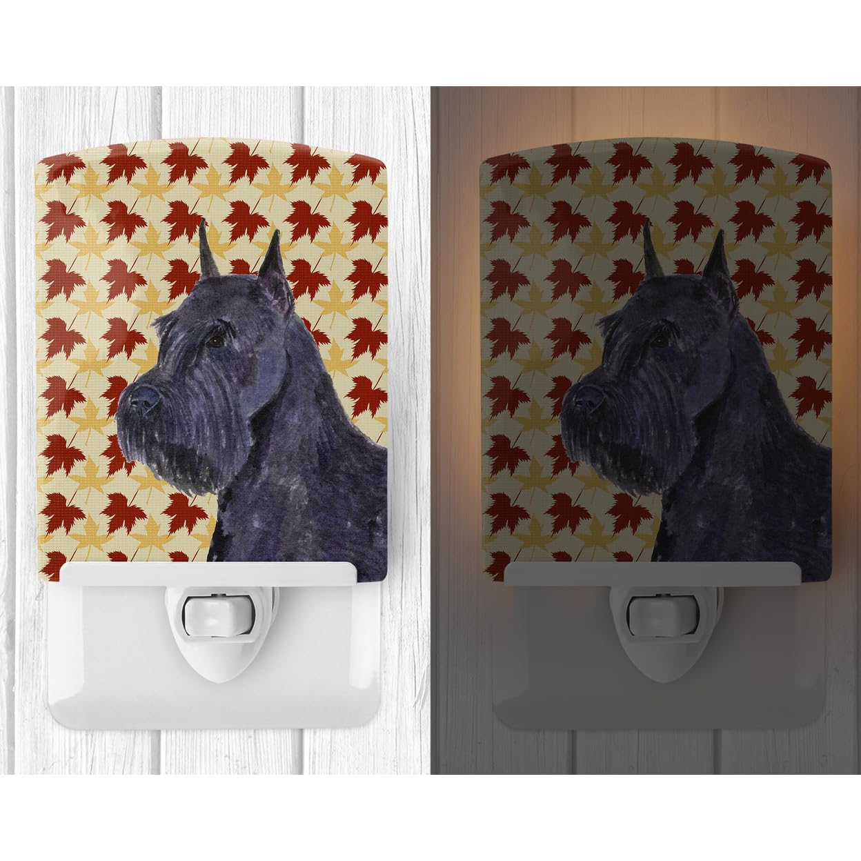 Carolines Treasures Ceramic Night Light, Schnauzer Portrait, UL-Certified, 6x4x3in, Multicolor, Model SS4333CNL