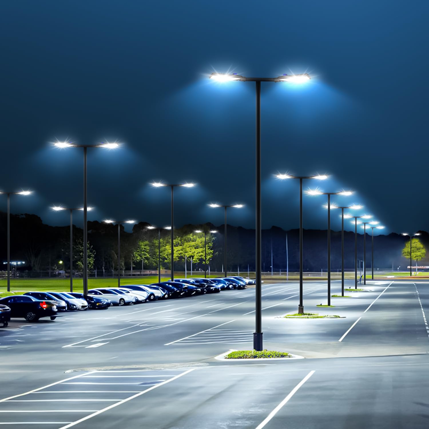 BIRITALO 480W LED Parking Lot Light, 72000LM Dusk to Dawn, IP65 Waterproof, Brown, Model 1512, Slip Fitter for Outdoor Use