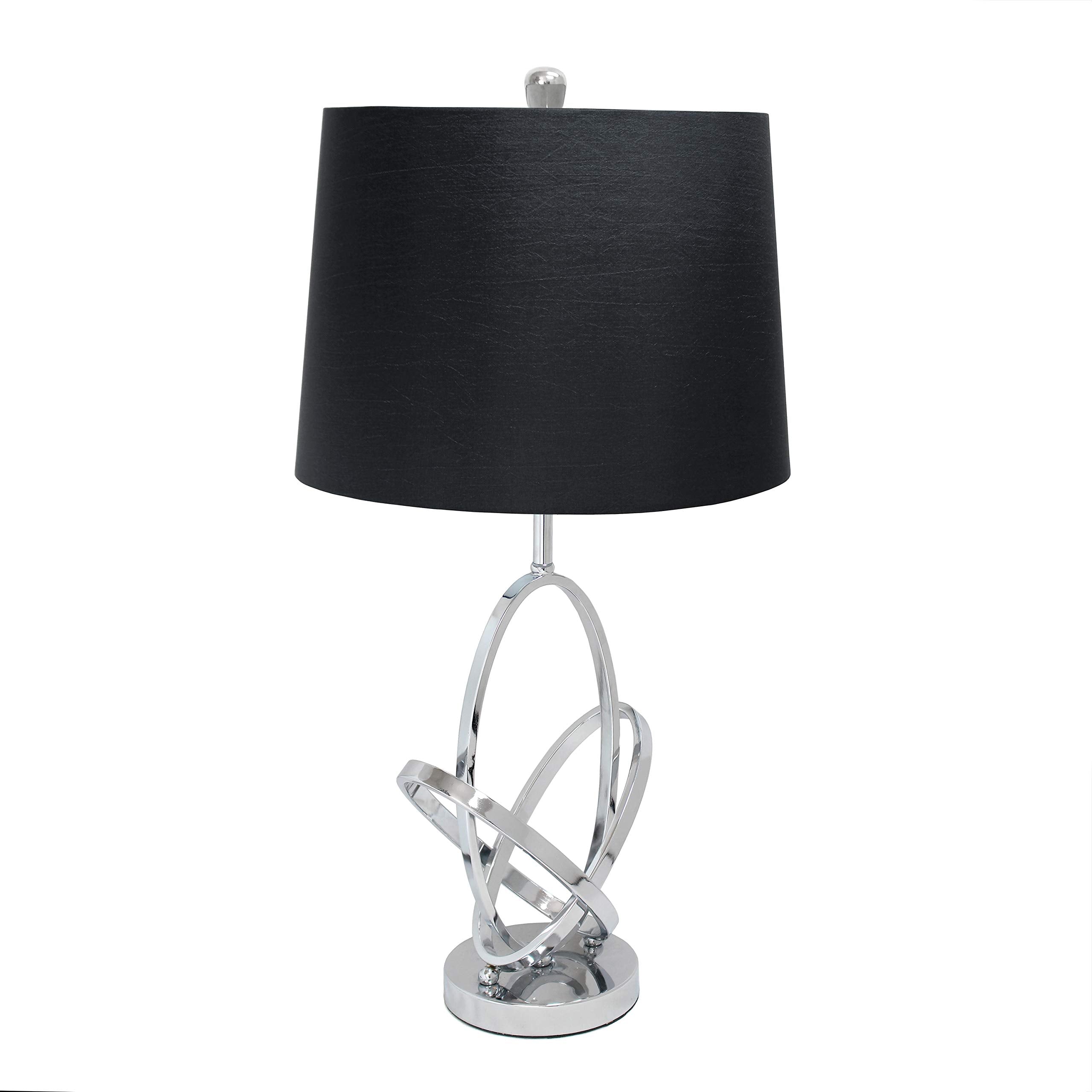 Elegant Designs Lt1006-Chr Mod Art Polished Chrome Table Lamp With Black Shade
